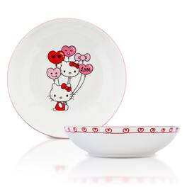 Silver Buffalo - Sanrio Hello Kitty Balloons 9-Inch Ceramic Coupe Dinner Bowl - Pink