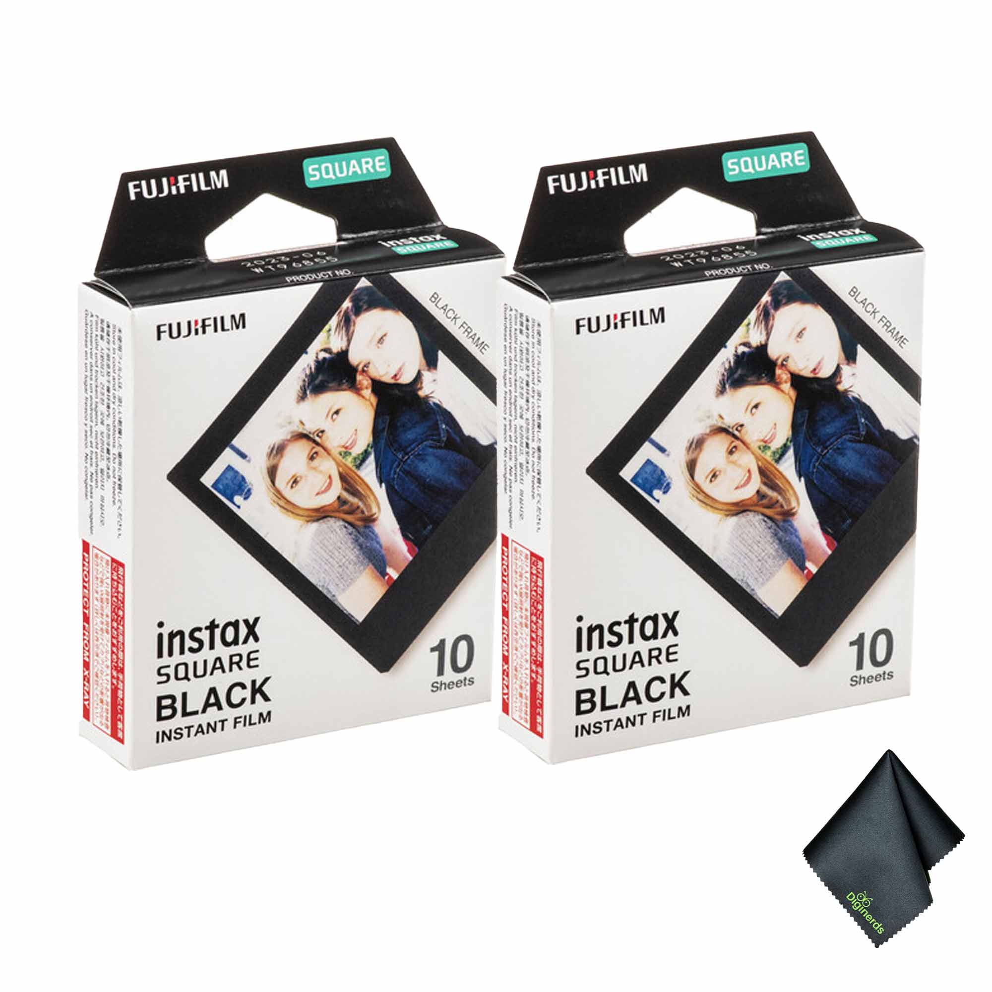 Fujifilm - 2xFUJIFILM INSTAX SQUARE Black Instant Film (10 Exposures), Microfiber Cleaning Cloth, Bundle price history on PriceWatchPro