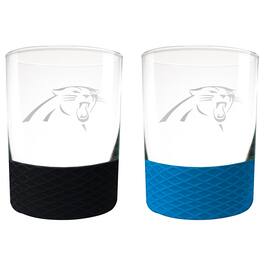 Great American Products - Carolina Panthers 14oz. Commissioner Rocks Glass Two-Piece Set - Multicolor