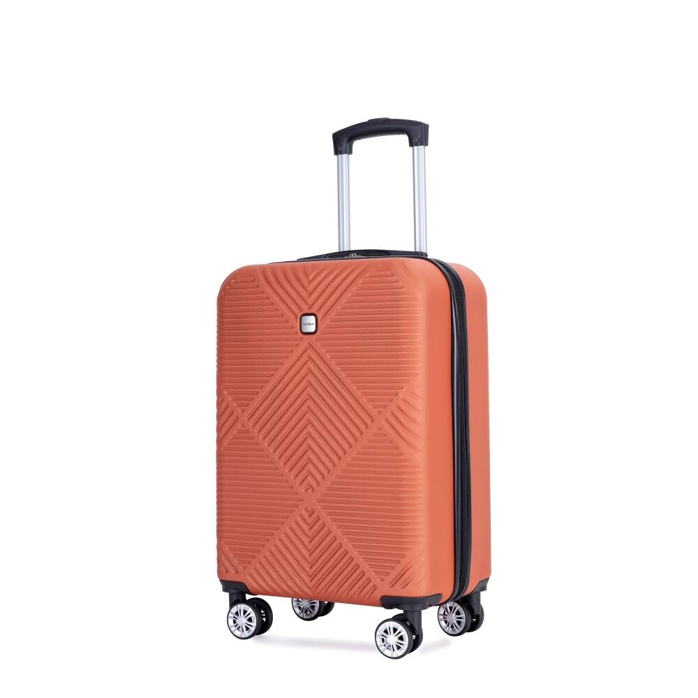 Alt View 2. Ropilly - Ropilly 4-Piece Luggage Set Dark Orange Hard Case Luggage with 14 Inch Makeup Box - Dark Orange.