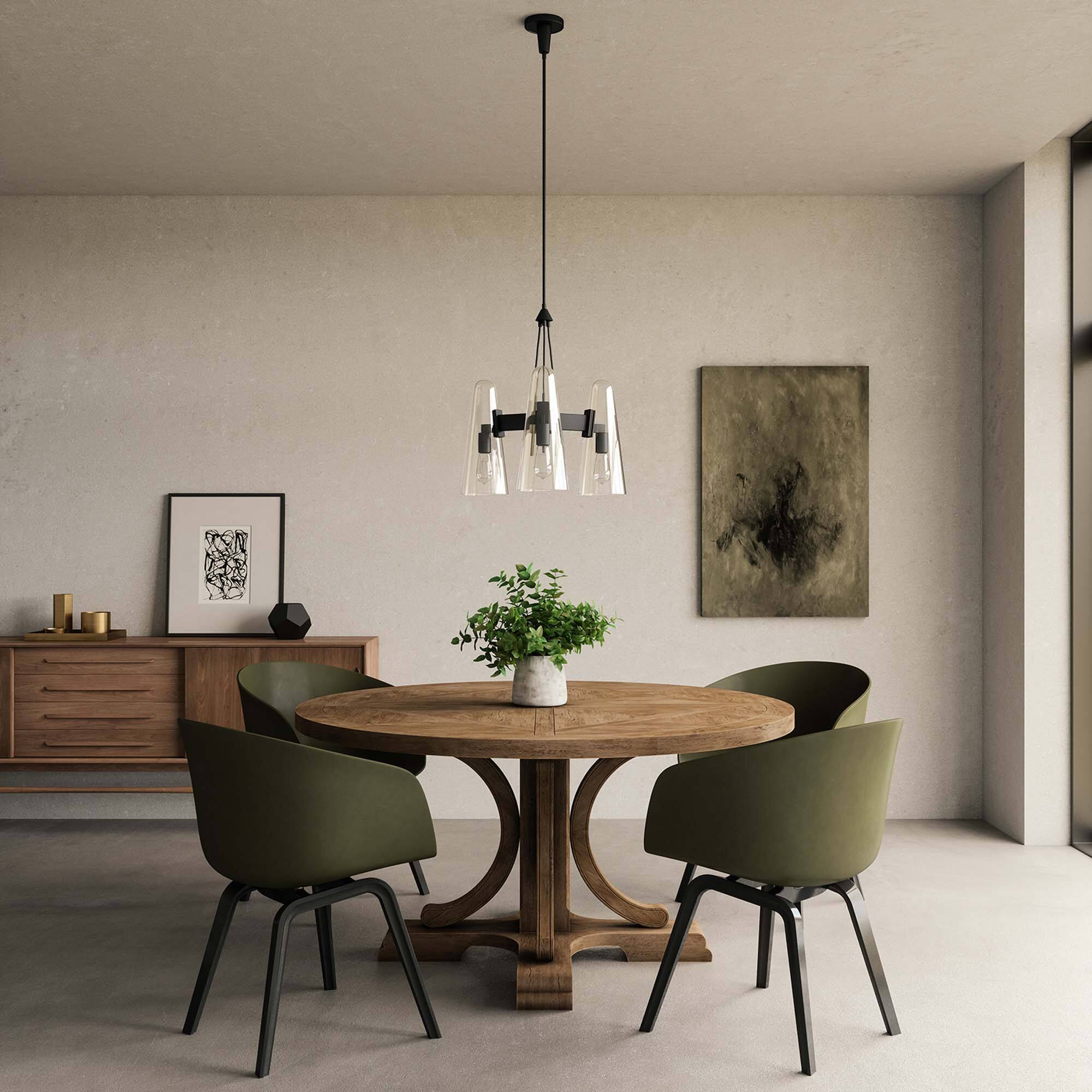 Front. Modway - Beacon 3-Light Pendant Light by Modway - Clear Black.