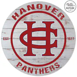 Jardine - Hanover Panthers 20'' x 20'' Indoor/Outdoor Weathered Circle Sign - White