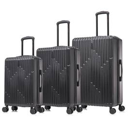 InUSA - Drip lightweight hardside spinner 3 Piece Luggage Set 20"/24"/28" - Black