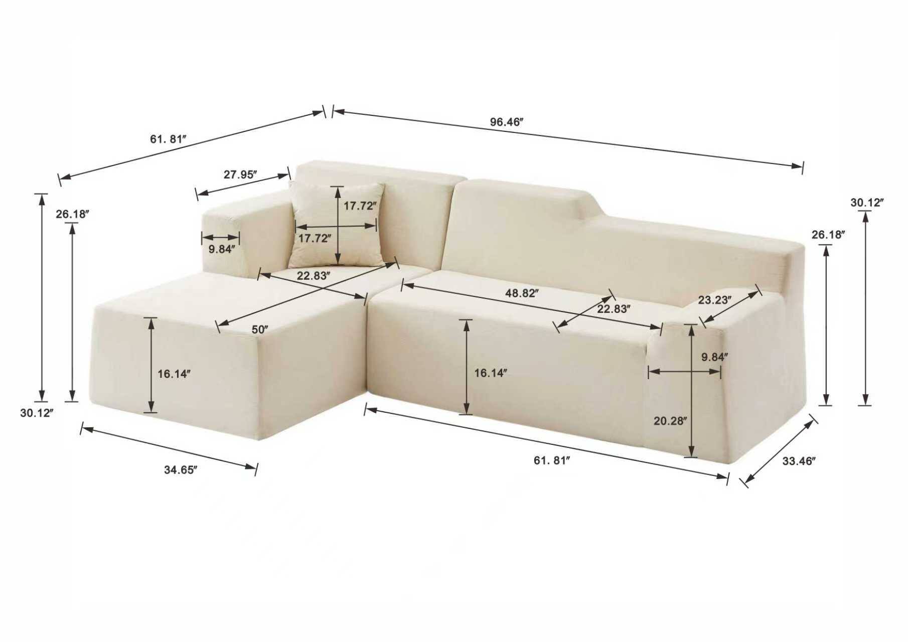 61.81" 96.46" 27.95" 26.18" 17.72" 30.12" 9.84" 17.72" 26.18" 22.83" 48.82" 22.83" 23.23" 50" 16.14" 16.14" 9.84" 30.12" 20.28" 34.65" 61.81" 33.46"