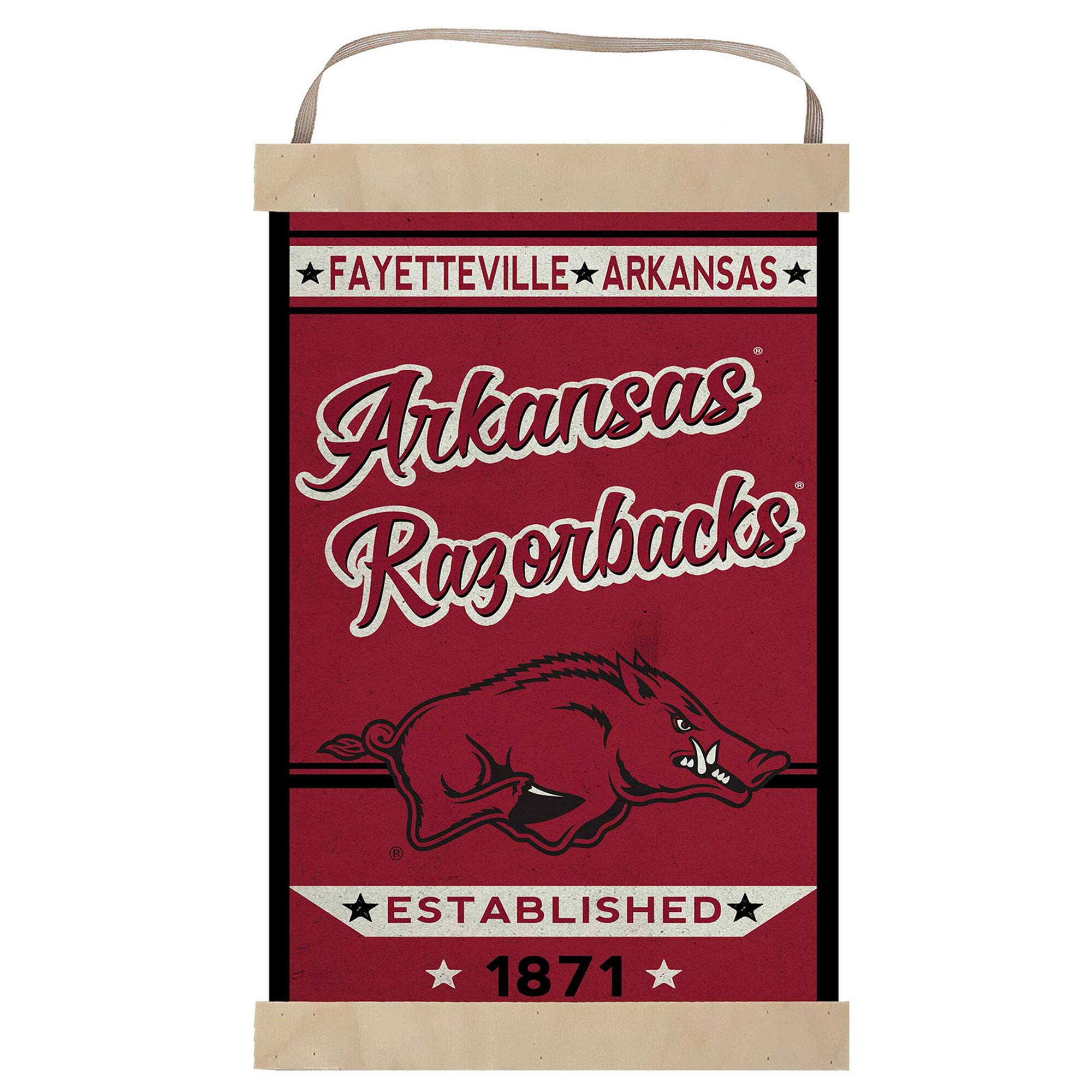 Jardine Arkansas Razorbacks Faux Rust Banner Sign Red - Best Buy
