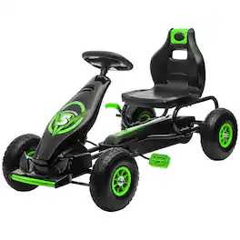 Aosom - Pedal Go Kart Kids Ride-on Toy with Tough, Wear-Resistant Tread for Boys & Girls
