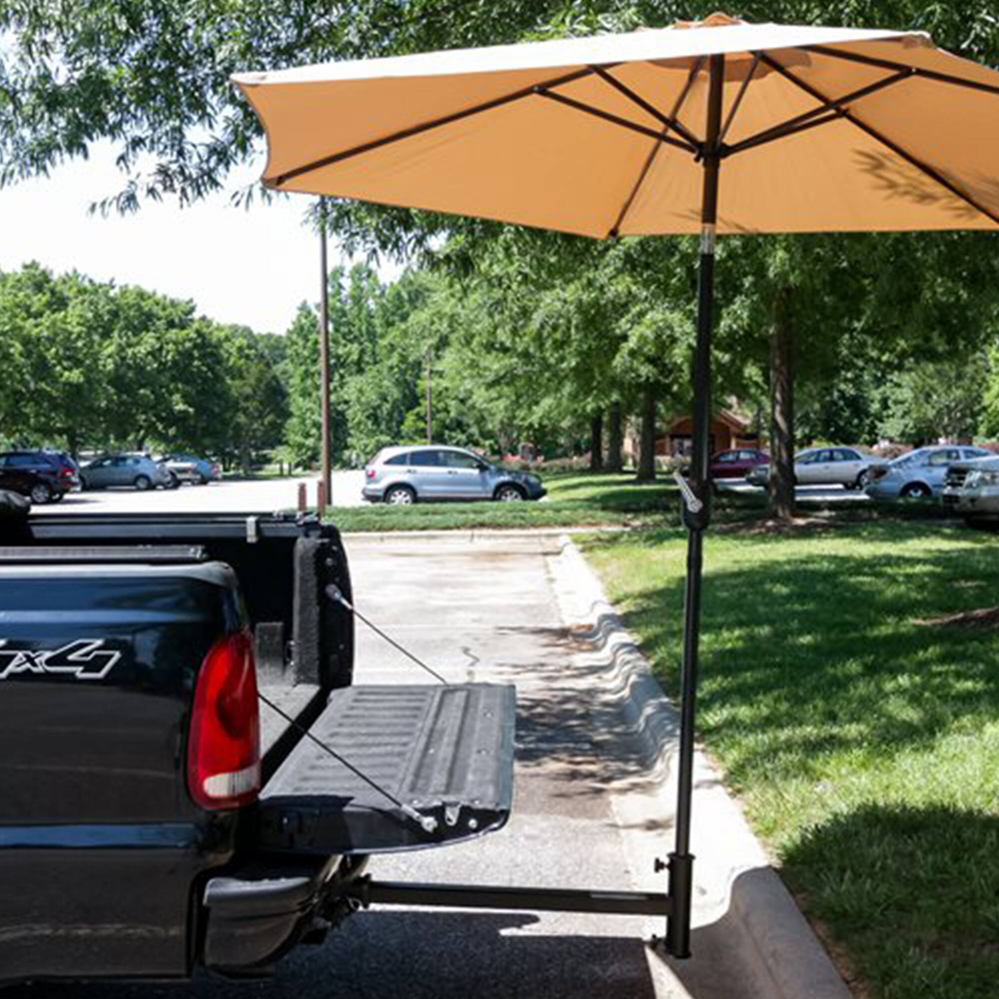 Alt View 8. Camco - Camco Durable Alloy Steel Hitch Mount Umbrella Holder for Shaded Outdoor Events - Black.