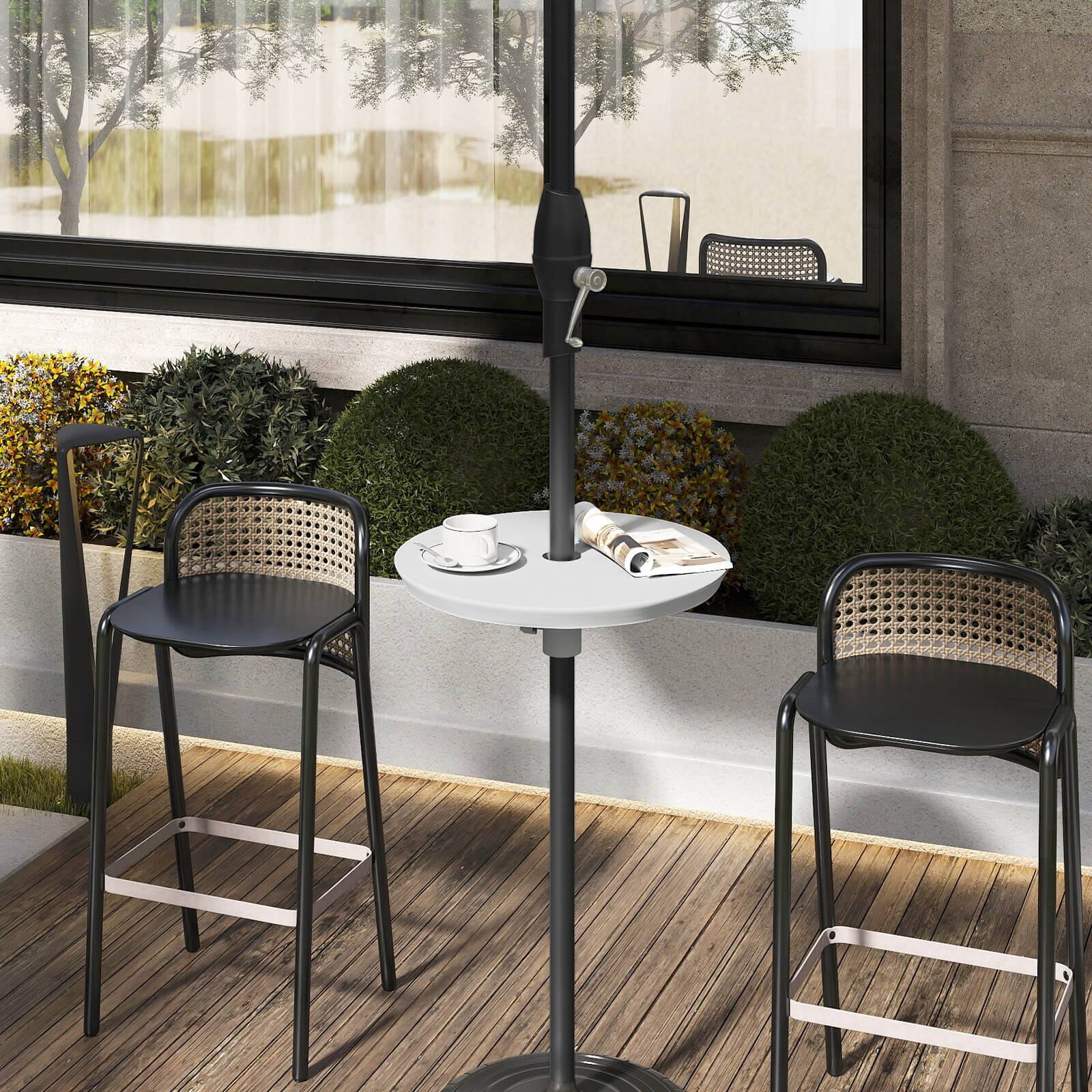 Alt View 4. Costway - Costway 20" Outdoor Adjustable Umbrella Table for 1.5" & 1.9" Patio Umbrella Pole - White.