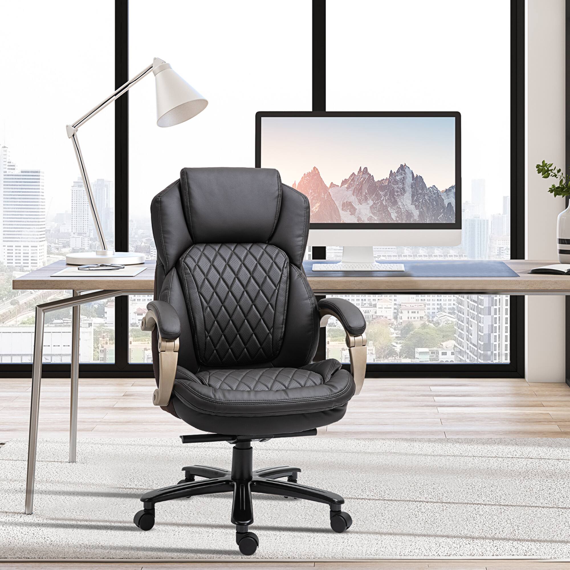 Angle. Anysun - Anysun High Back Diamond Stitching Adjustable Heigh Executive Office Chair with Wide Seat and Swivel Wheels - Brown.
