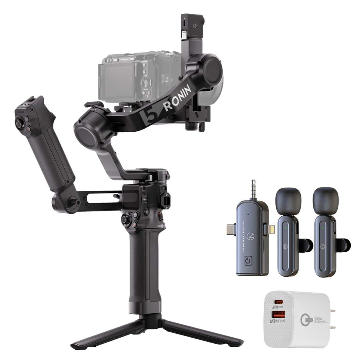 DJI - RS 5 Combo Handheld Gimbal Stabilizer + Wireless Microphone Set + USB Wall Charger price history on PriceWatchPro