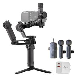 DJI - RS 5 Combo Handheld Gimbal Stabilizer + Wireless Microphone Set + USB Wall Charger