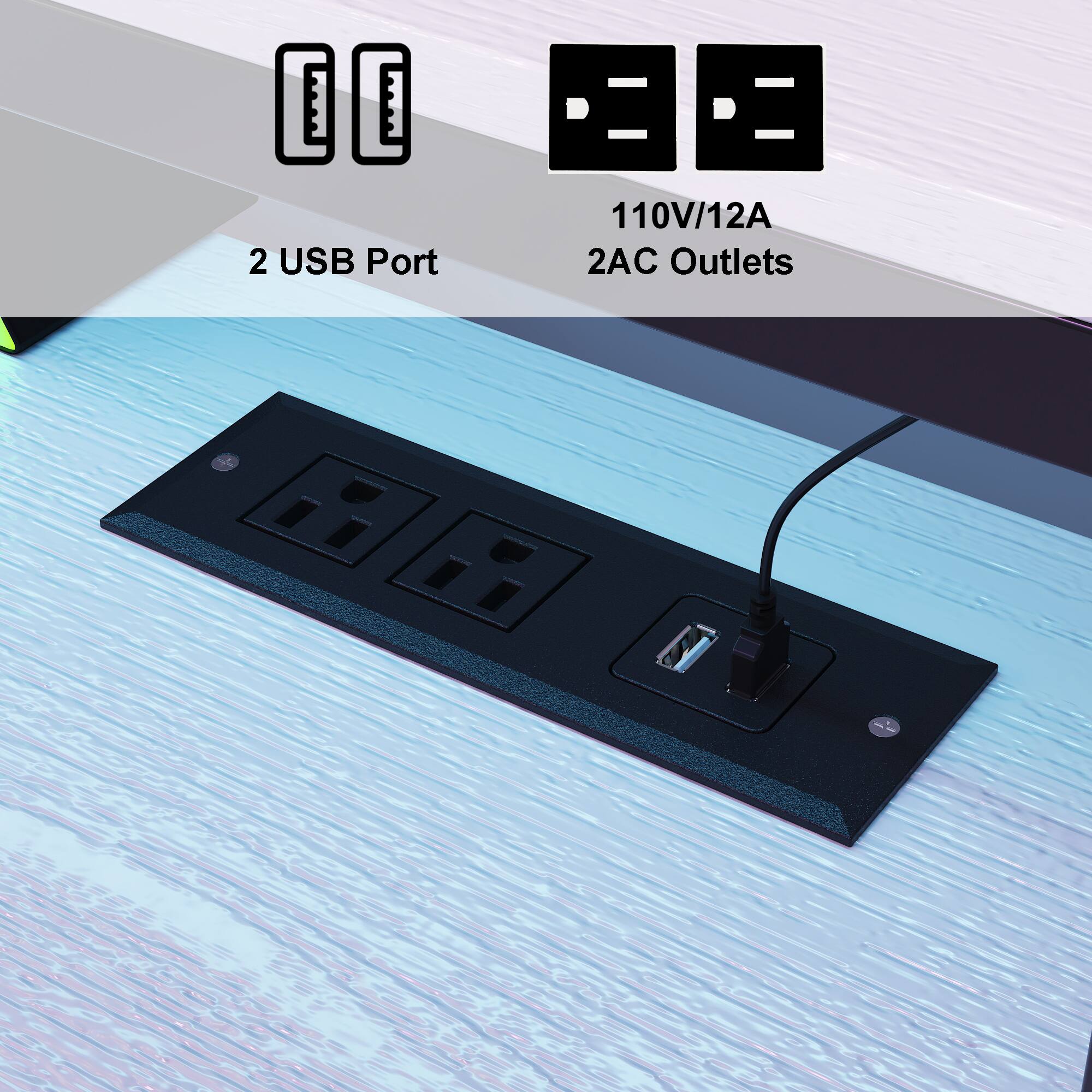 2 USB Port  
110V/12A  
2 AC Outlets
