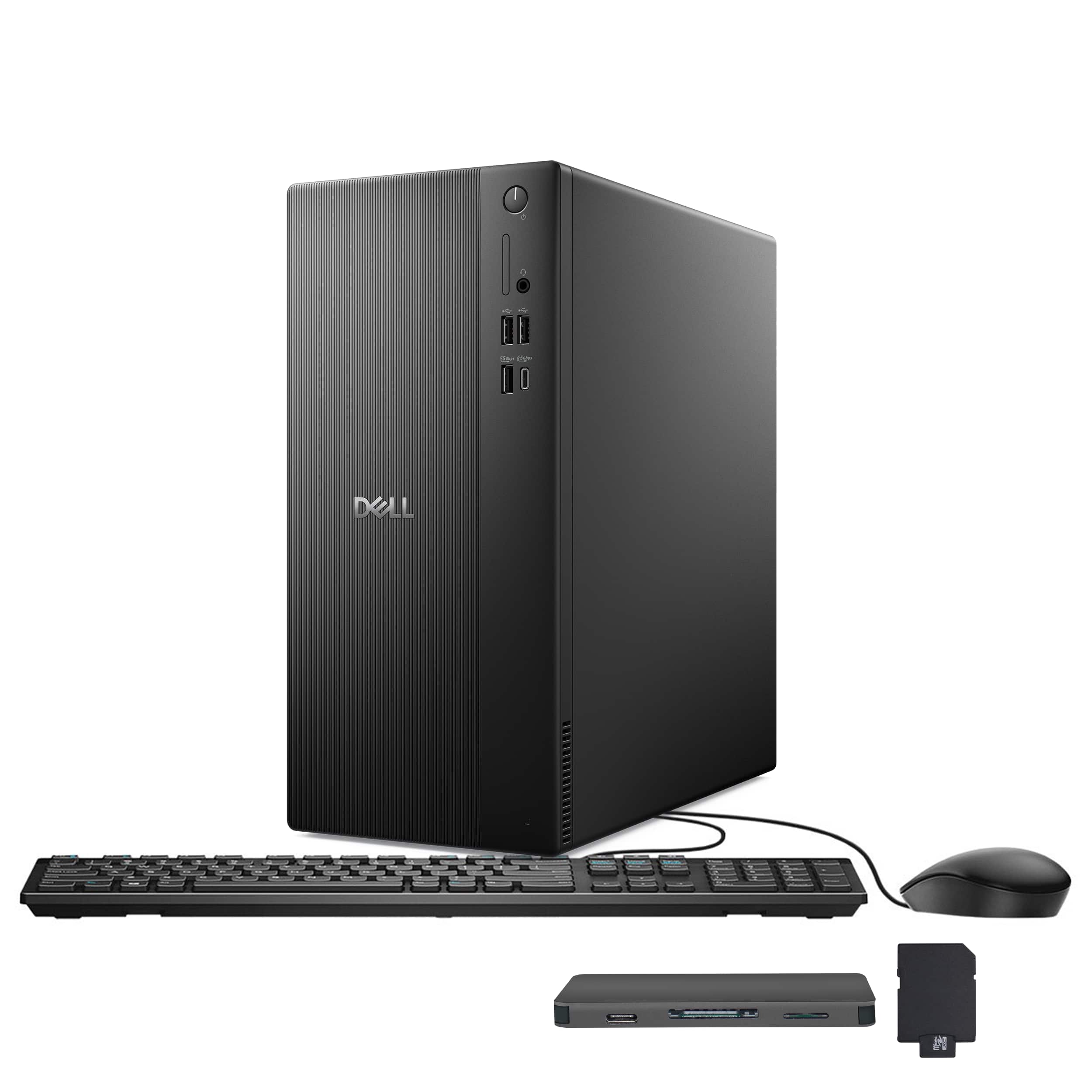 Dell - Tower Desktop,Intel Ultra 5 225,32GB RAM,2TB SSD+160GB Dock Set,UHD Graphics,Keyboard & Mouse,Win 11 Pro - Black