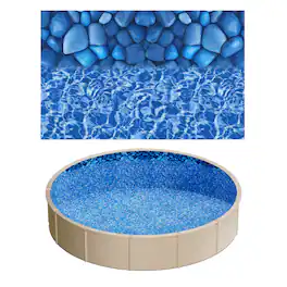 VEVOR - 24ft Pool Liner, Round Overlap Swimming Pool Liner for 52 in Wall Height, Premium Vinyl, Easy Install - Boulder Swirl