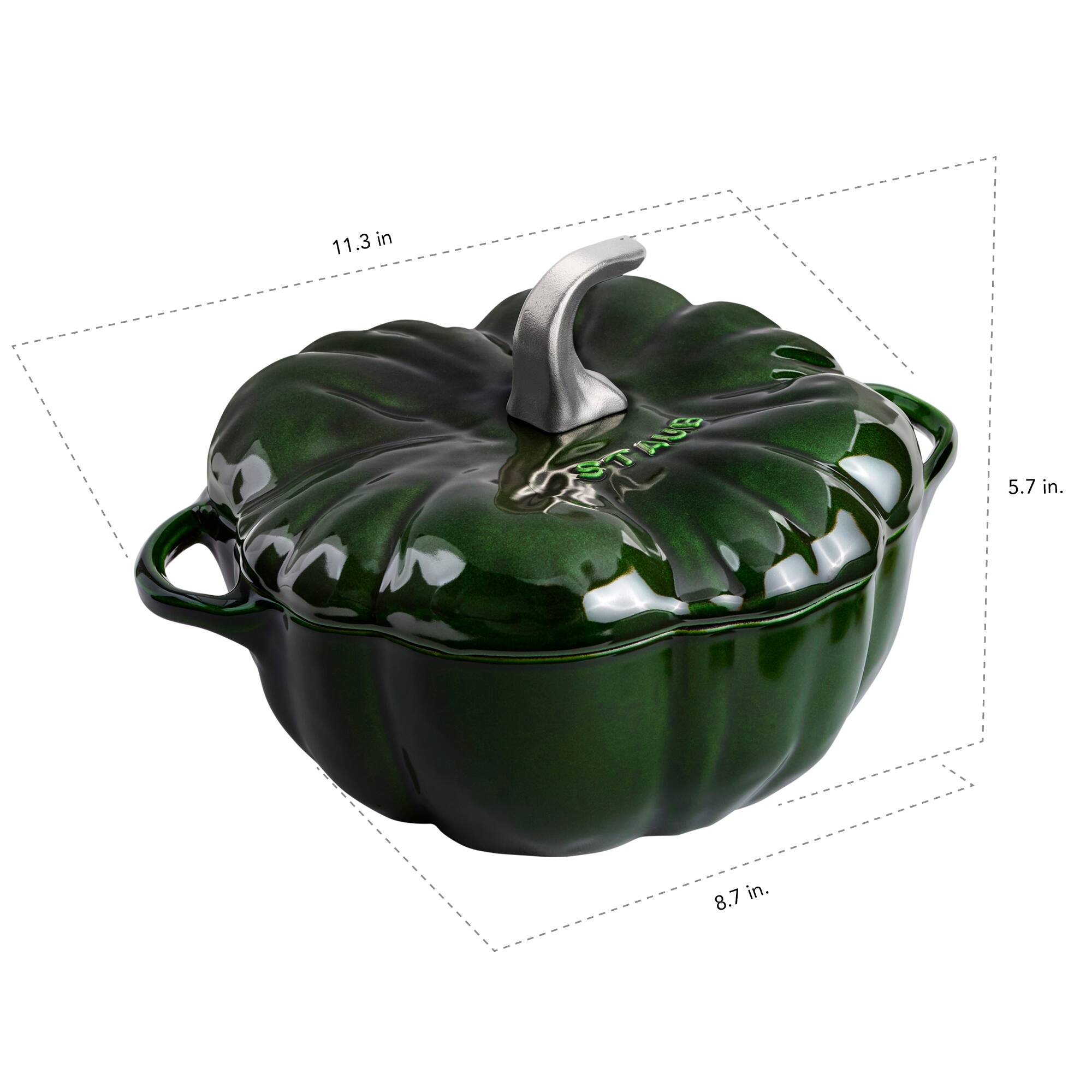 Staub Cast Iron 3.5 qt Pumpkin Cocotte with Stainless Steel Knob