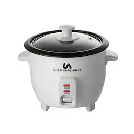 Uber Appliance - 6-Cup Rapid Rice Cooker - Perfect Rice Every Time - White