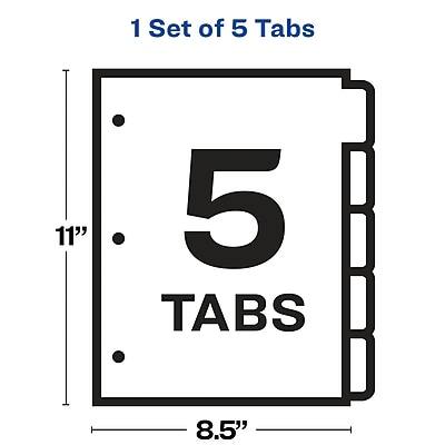 1 Set of 5 Tabs  
5 Tabs  
11" x 8.5"