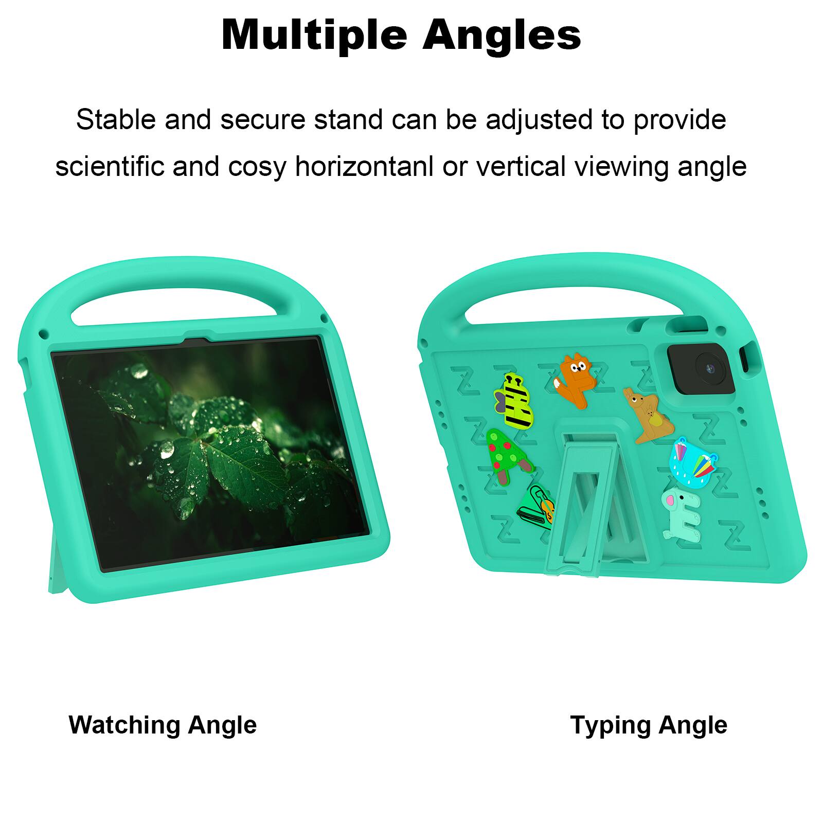 Multiple Angles

Stable and secure stand can be adjusted to provide scientific and cosy horizontal or vertical viewing angle

Watching Angle

Typing Angle