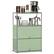 Front. Malletson - 3-Tier Modular Metal Sideboard Buffet, Modern Storage Accent Cabinet with Doors for Kitchen Dining Room - Green.
