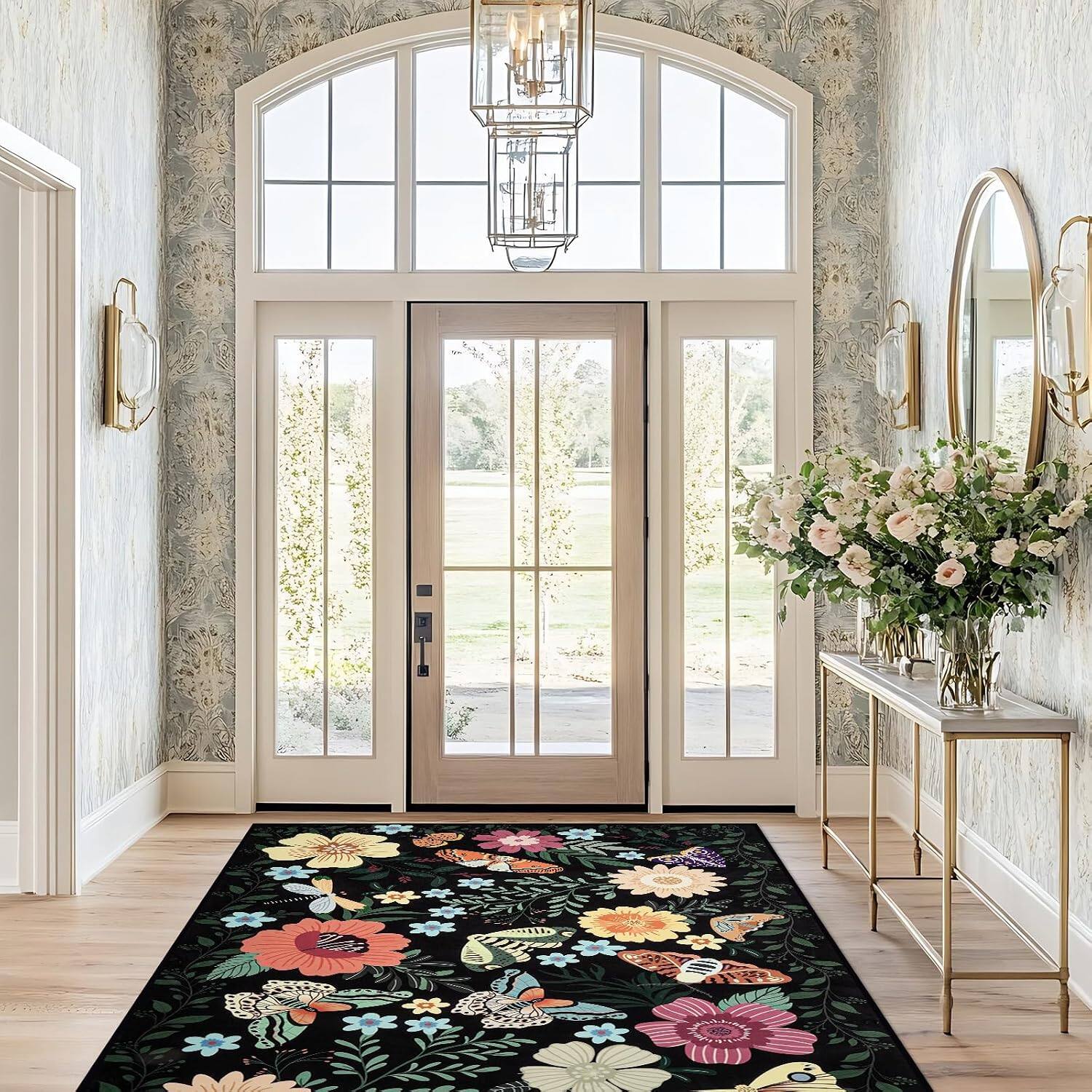 Alt View 4. mosiso - 5x7 Area Rug Soft Low-Pile Non-Slip Indoor Floor Mat Washable Rug for Living Room & Home Decor - H935.