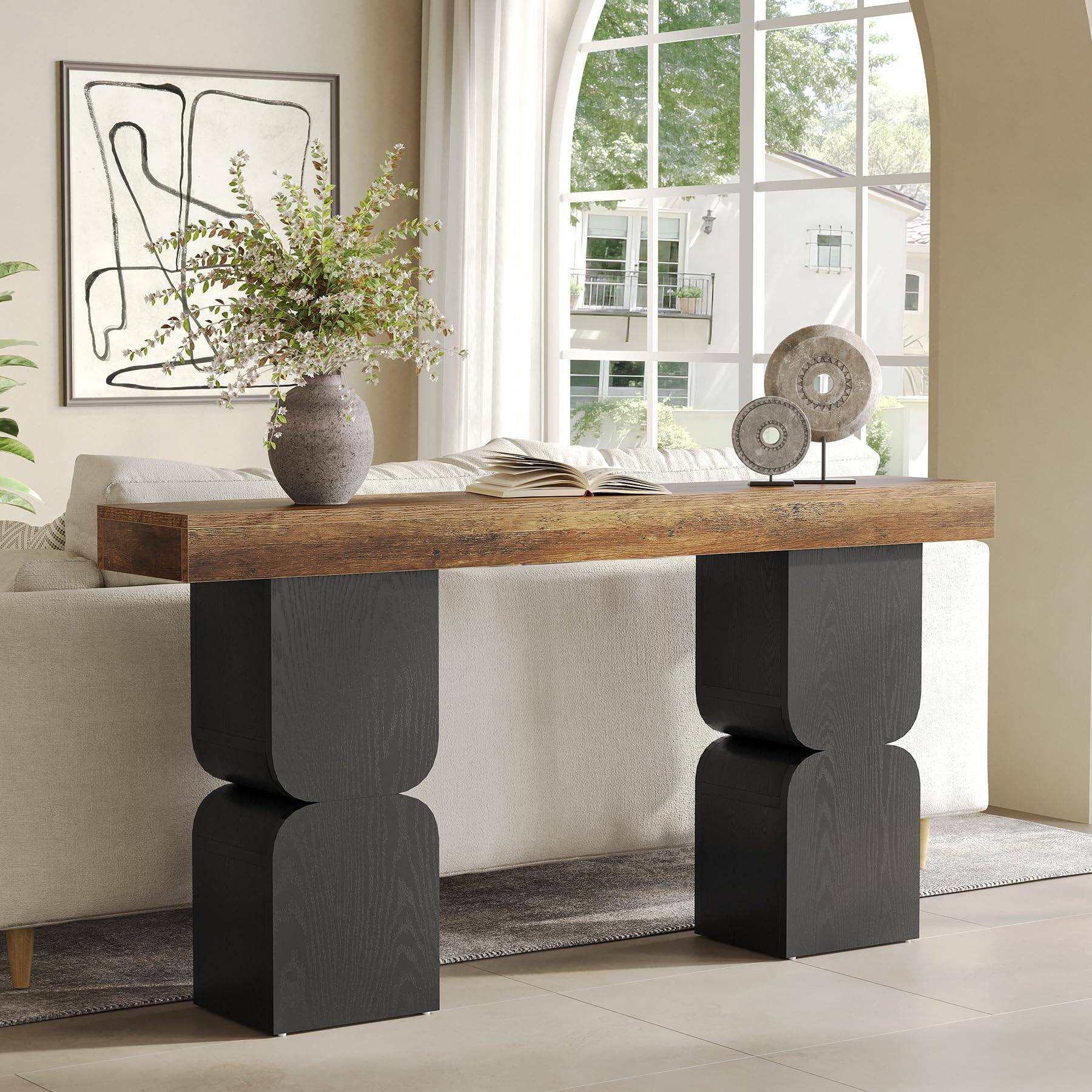 Tribesigns Console Table 63 in, Sturdy Appearance, Table Behind the ...