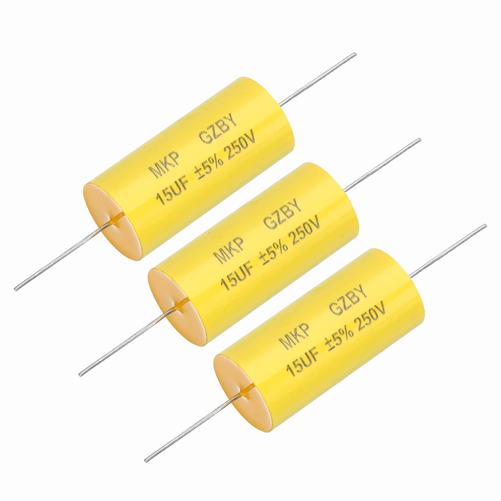 Unique Bargains - 3pcs 15uf Frequency Divider Capacitor, 250V Axial Audio Speaker Crossover MKP Film Capacitor - Yellow price history on PriceWatchPro