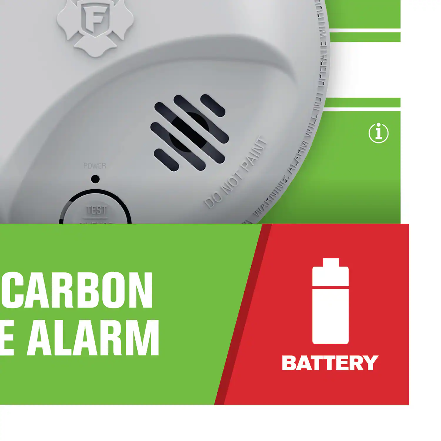 F POWER TEST DO NOT PAINT CARBON MONOXIDE ALARM BATTERY