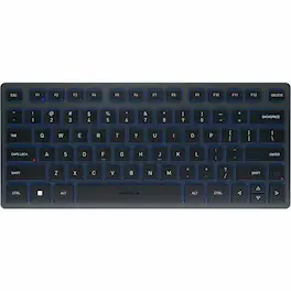CHERRY - KW 7100 Keyboard - Multi-Device, Compact, 3 Bluetooth Channels, AES-128 Encryption, Status LEDS, Abrasion-proof - Slate Blue