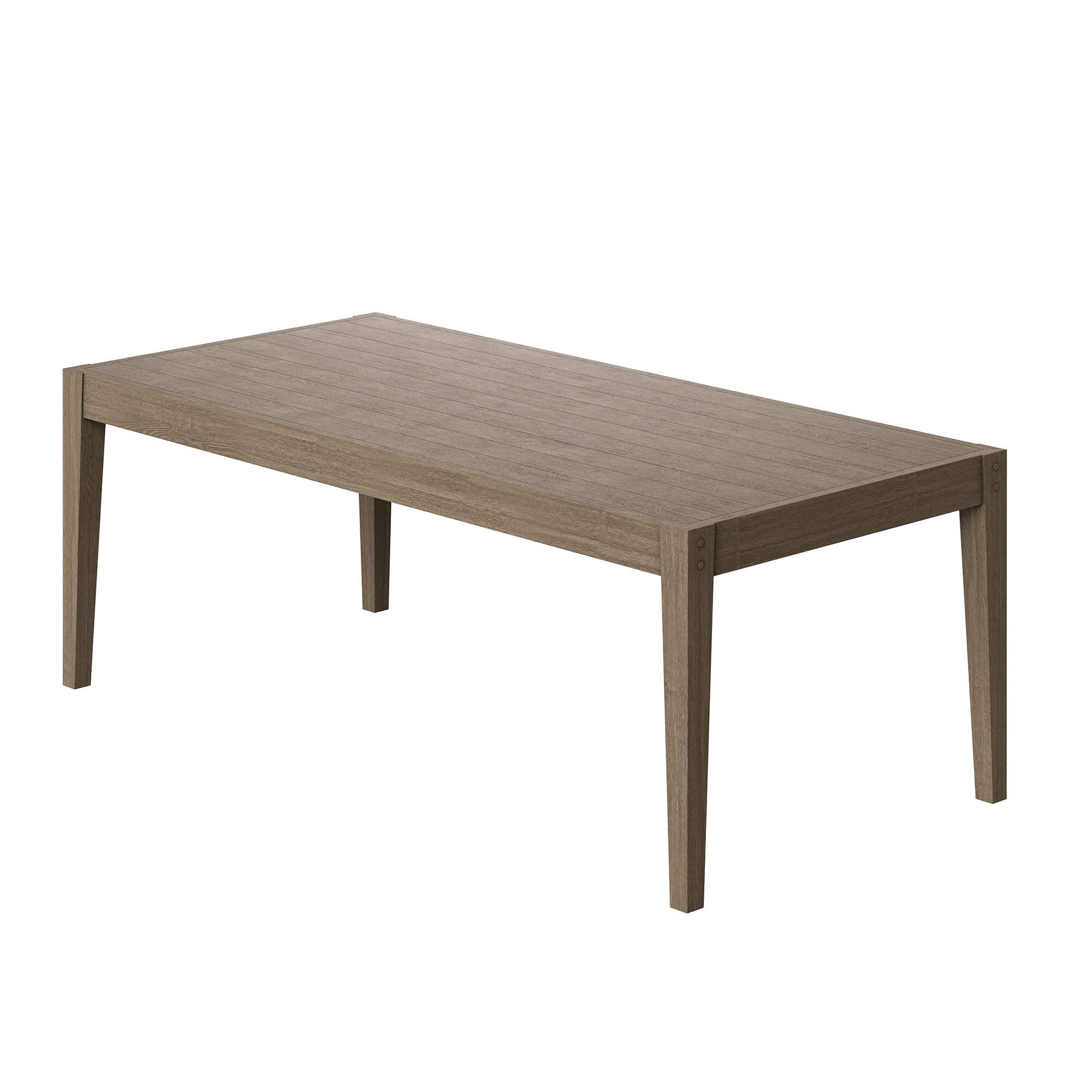 Alt View 4. Modway - Northlake 83" Rectangular Outdoor Patio Teak Dining Table by Modway - Weathered Gray.