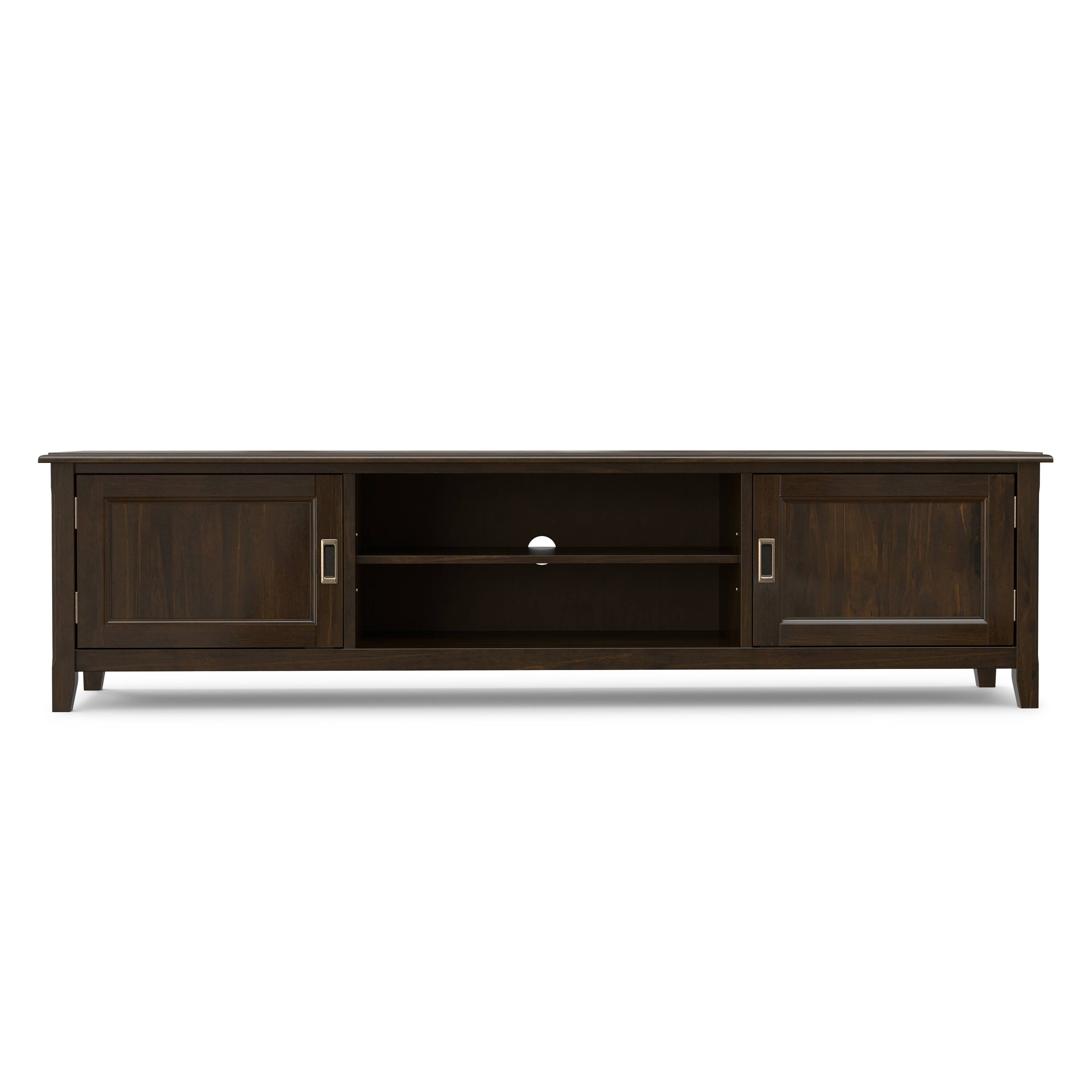 Left. Simpli Home - Simpli Home Burlington SOLID WOOD 72 inch Wide Transitional TV Media Stand - Mahogany Brown.