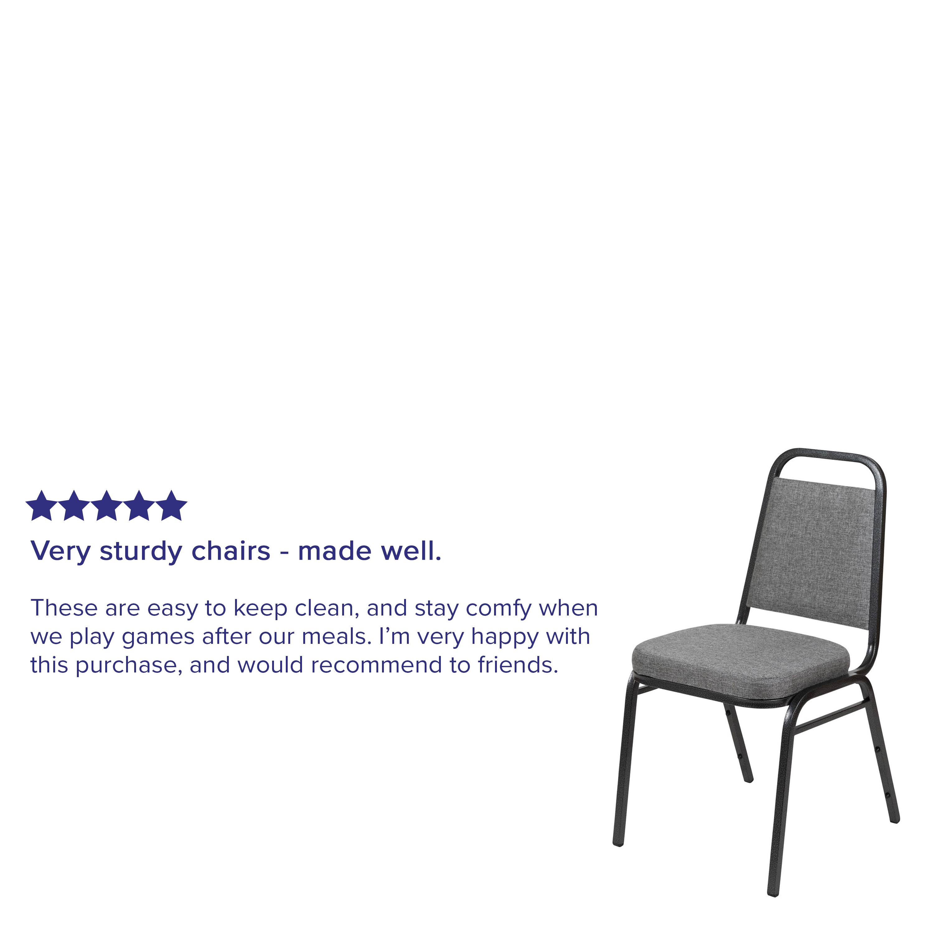 Alt View 11. Alamont Home - HERCULES Series Trapezoidal Back Stacking Banquet Chair with 2.5" Thick Seat - Gray Fabric/Silver Vein Frame.
