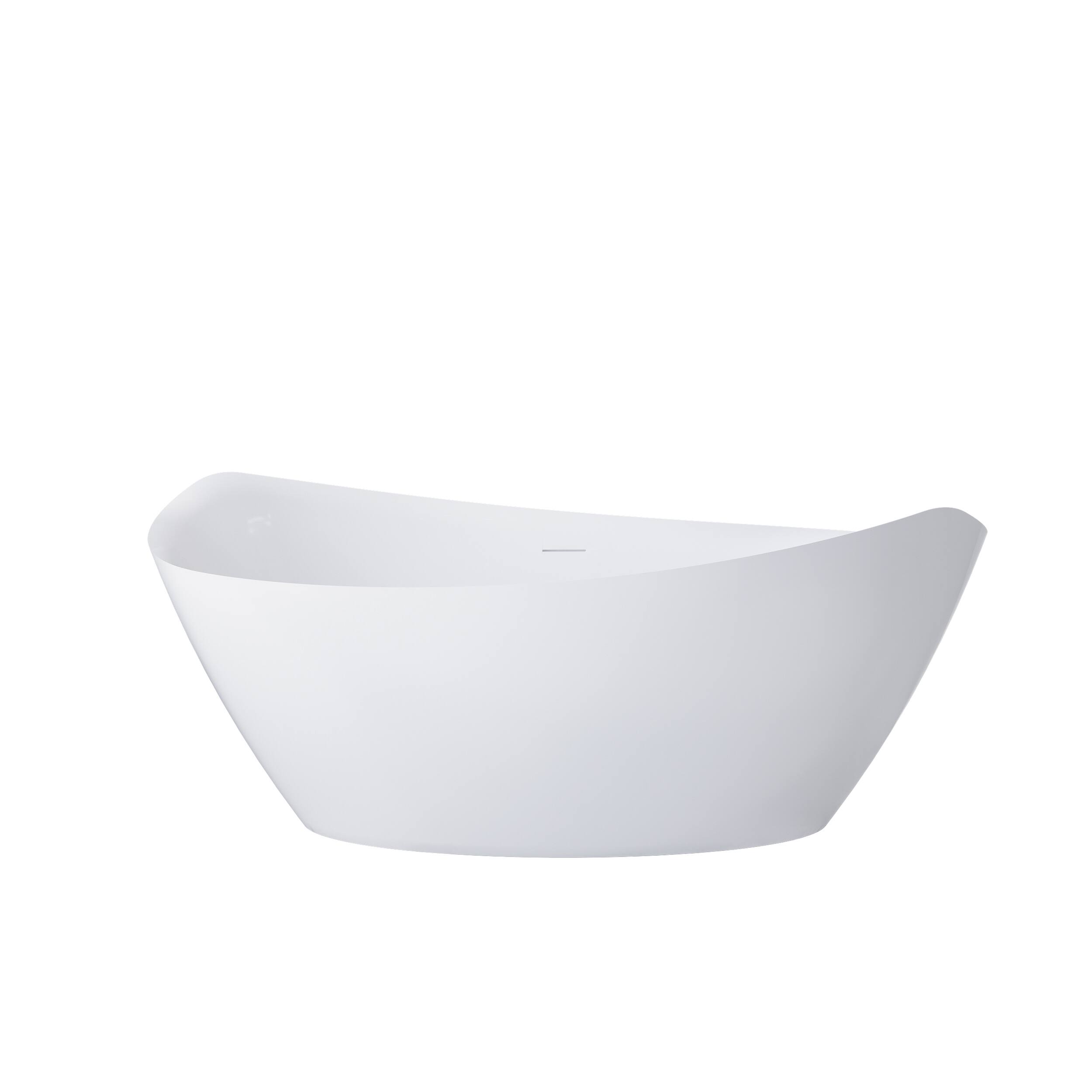 Alt View 10. WELLFOR - Swan 70 in. x 35 in. Acrylic Soaking Bathtub with Center Drain and Overflow - White.