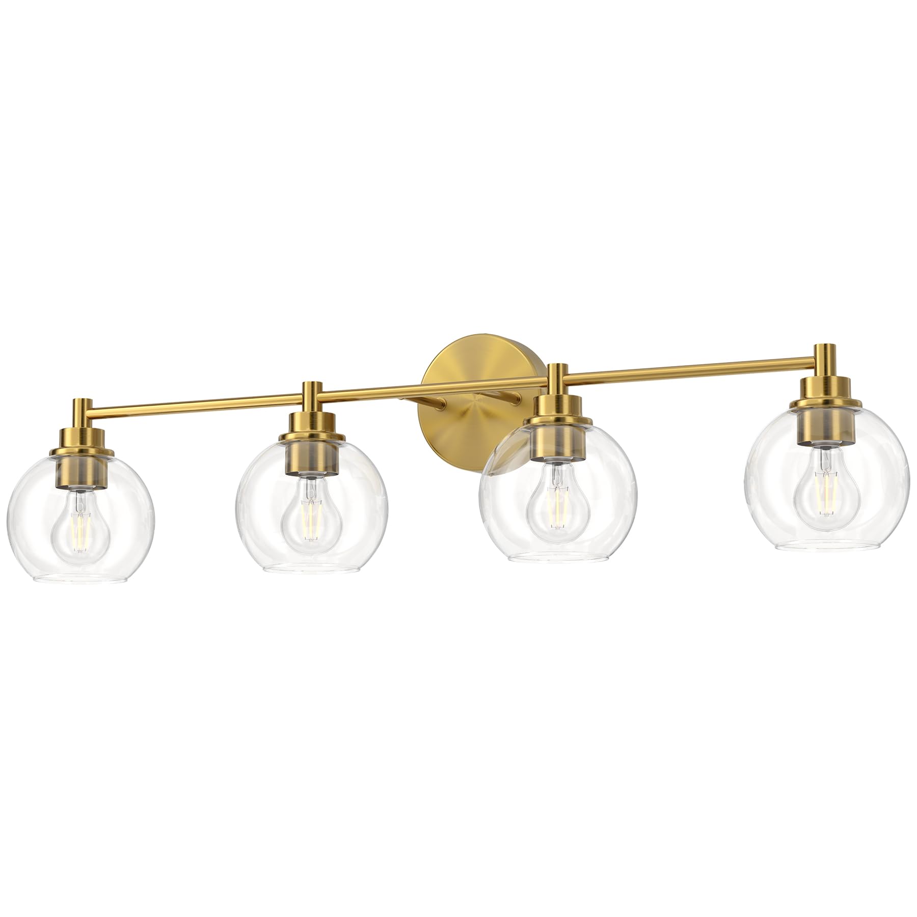 Dazzling Pops - Bathroom Light Fixtures Vanity With Globe Glass Shades E Sockets Lights Over Mirror For Bedroom Hallway Liv - Gold 4-Light