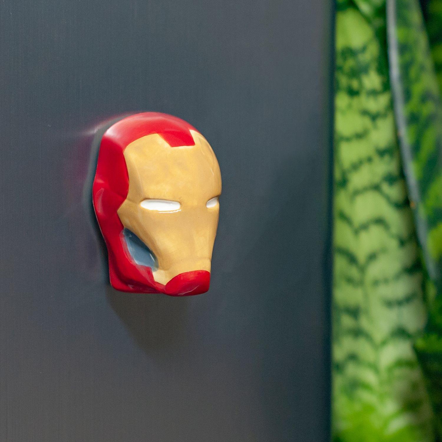Alt View 3. Surreal Entertainment - Iron Man Refrigerator Magnet | 3D Superhero Collectible Magnet | 2 Inches Tall - Gold.