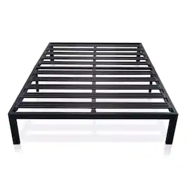 Hivvago - Queen size Metal Platform Bed Frame with Heavy Duty Steel Slats - Black