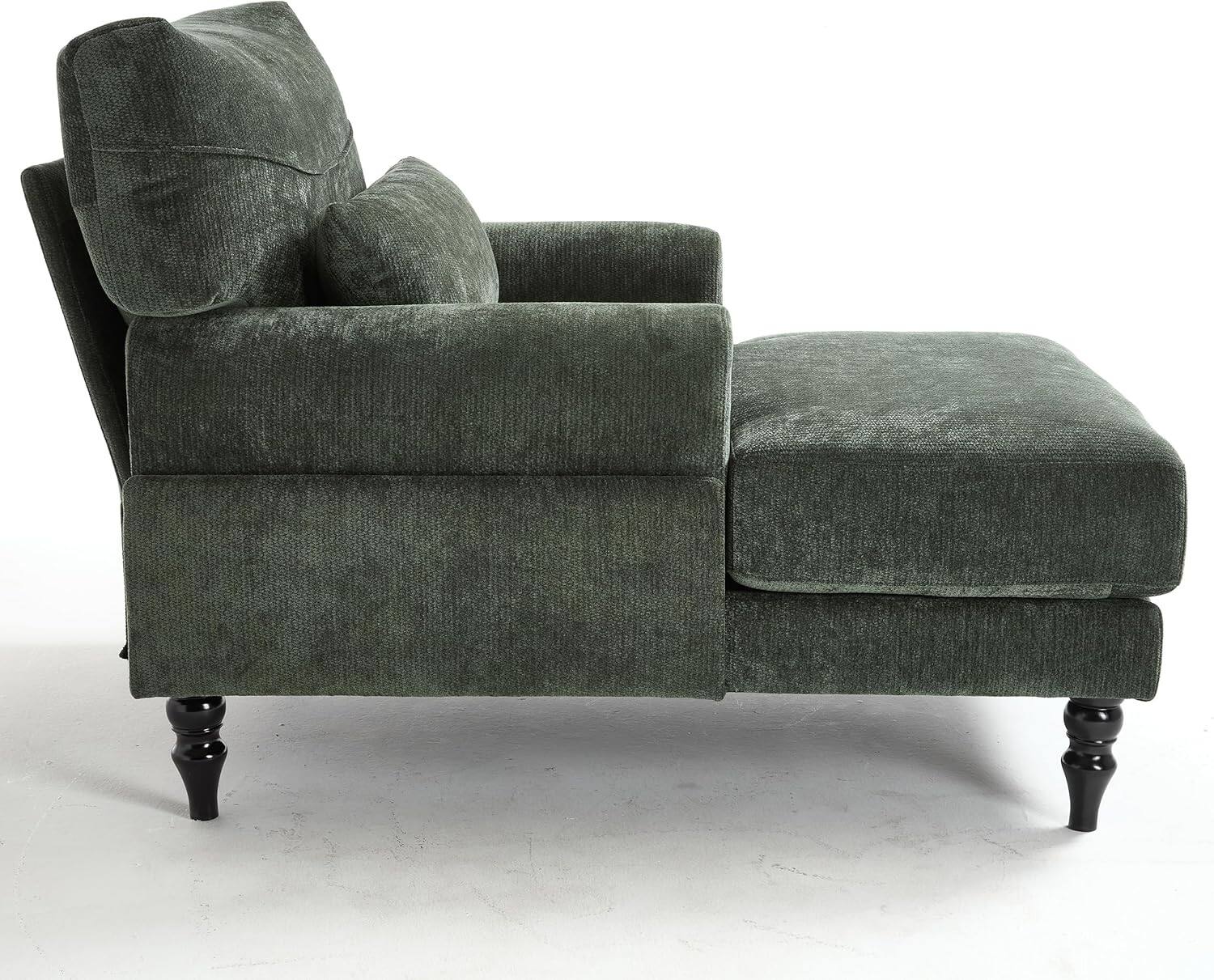 Alt View 6. Trinkets Crazed - Chaise Lounge Chair Indoor, Modern Leisure Sleeper Sofa Chair w/Double Deep Cushion, Accent Upholstered Readi - green.