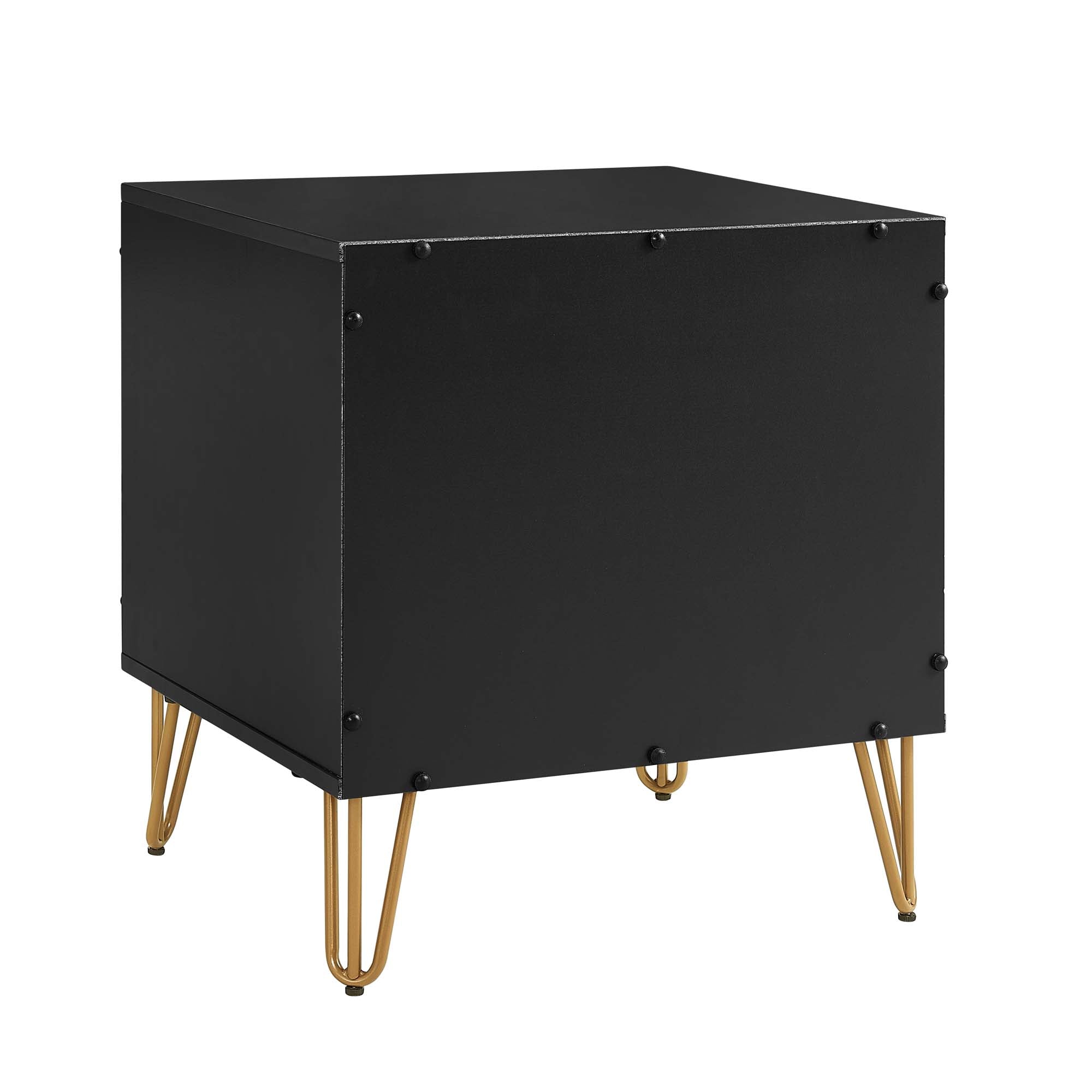 Alt View 4. Manhattan Comfort - Dumbo Modern 20" Fluted Nightstand - Black.