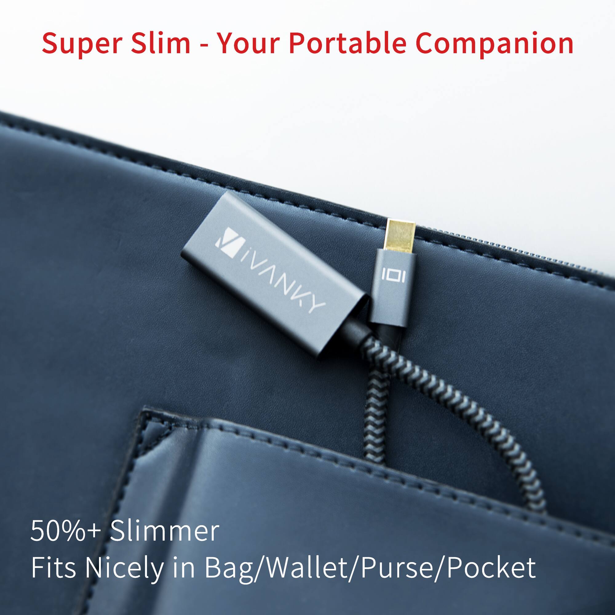 Super Slim - Your Portable Companion

50%+ Slimmer  
Fits Nicely in Bag/Wallet/Purse/Pocket