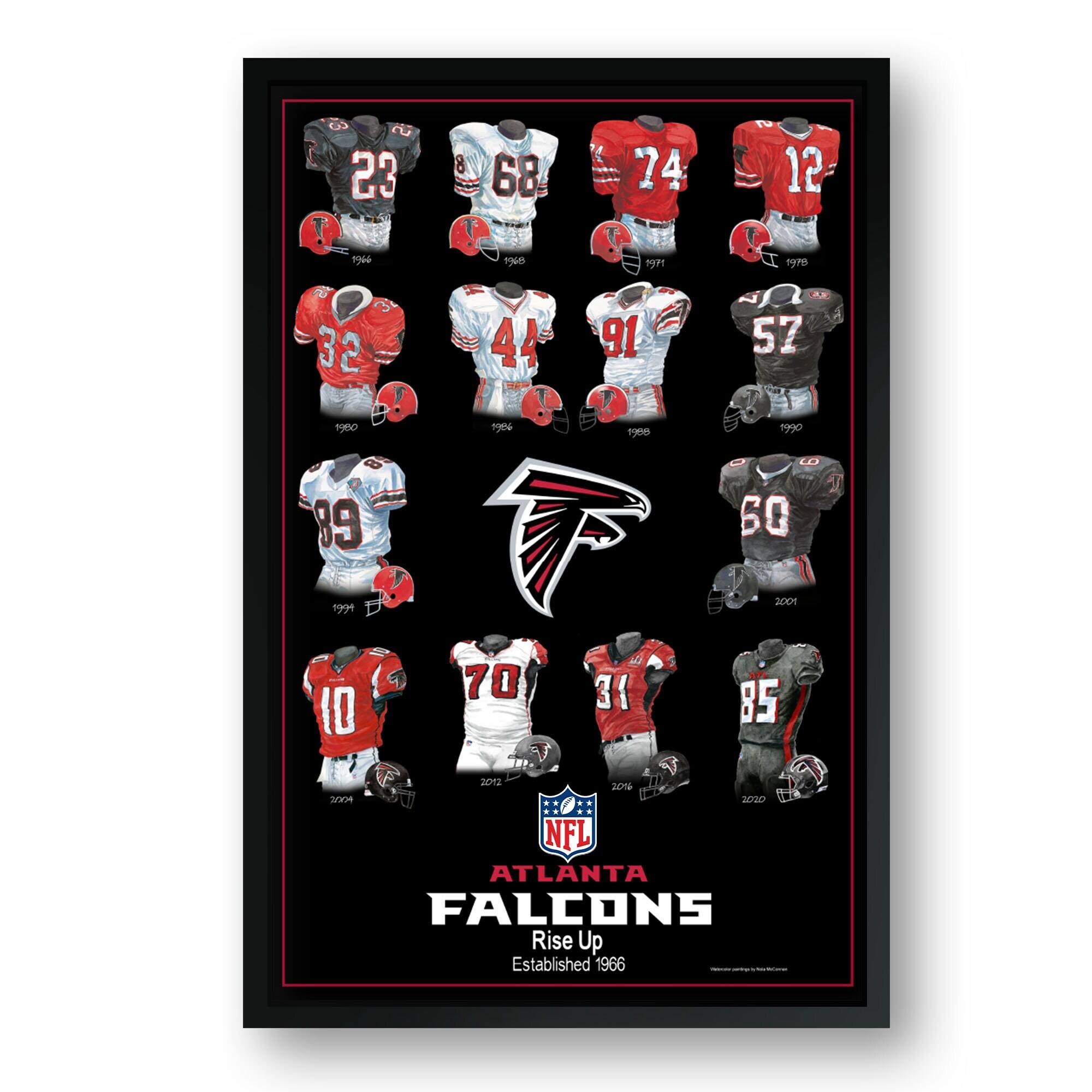 Sporticulture - Atlanta Falcons 14" x 20" Uniform Heritage Framed Art Print - Multicolor