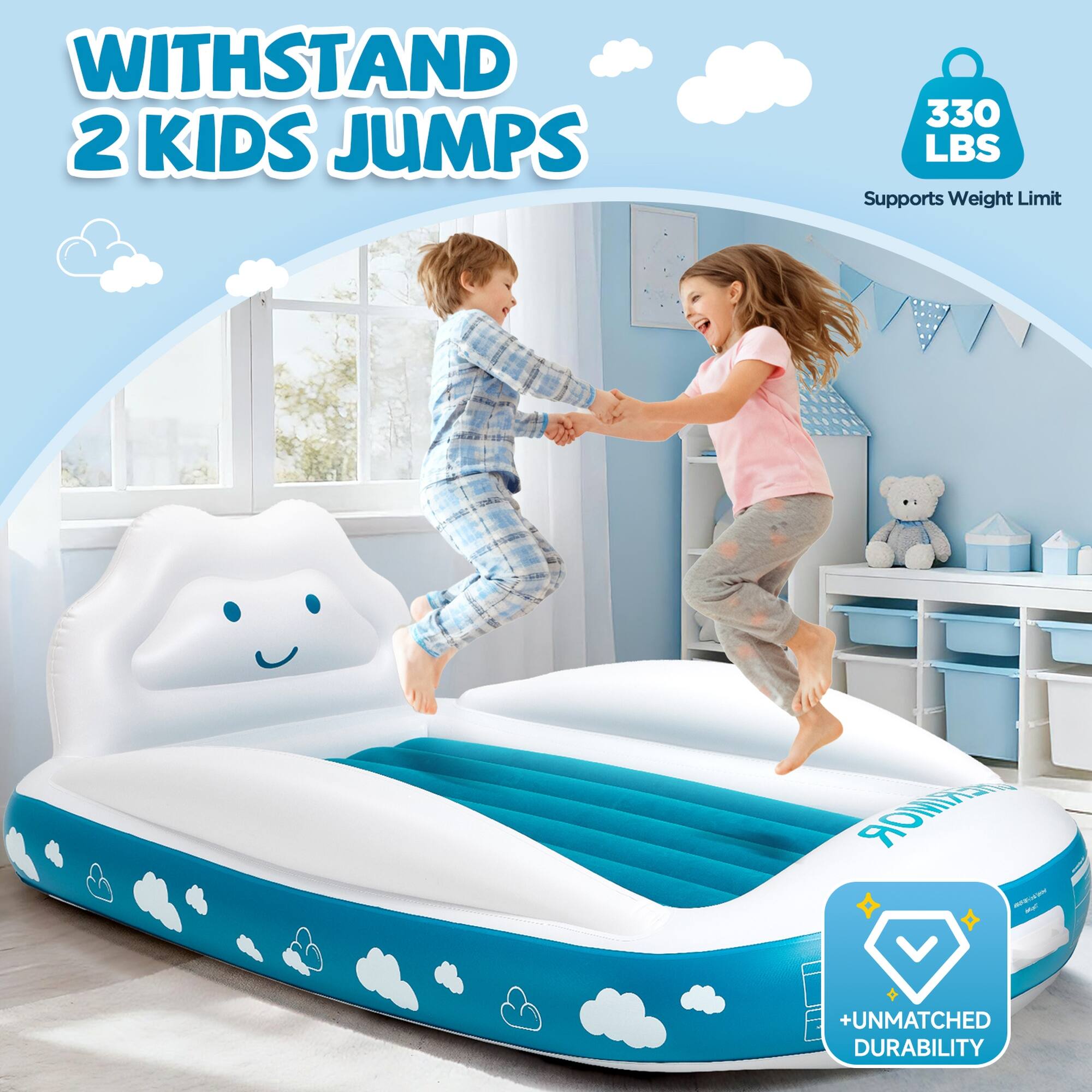 WITHSTAND 2 KIDS JUMPS  
330 LBS Supports Weight Limit  
TERIMOR MF  
+UNMATCHED DURABILITY