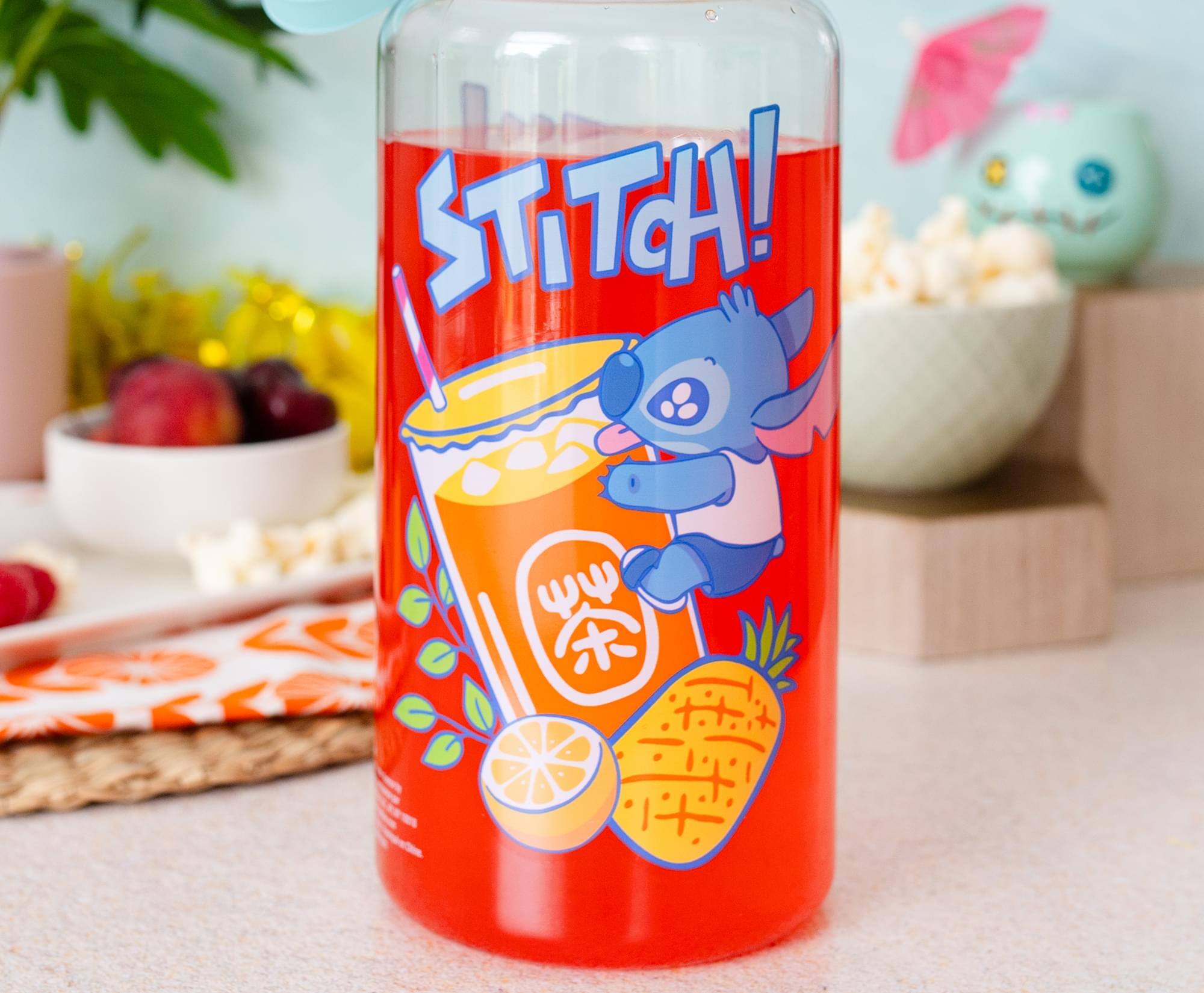 Alt View 5. Disney - Disney Lilo & Stitch Bubble Tea Water Bottle With Sports Cap | Holds 34 Ounces - Blue.