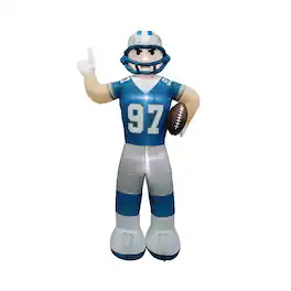 Logo Brands - Detroit Lions Inflatable Yard Mascot - Cobalt