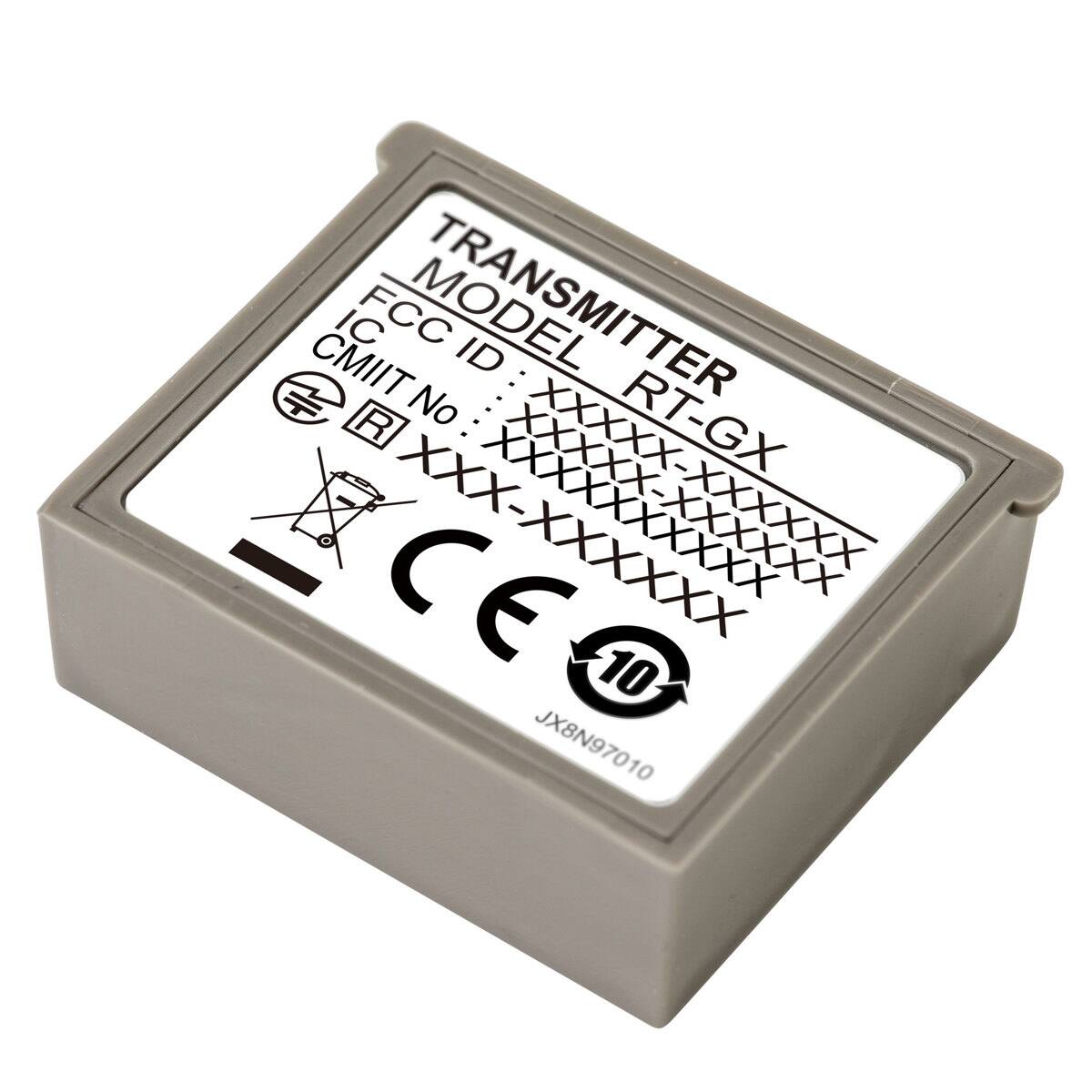 TRANSMITTER  
MODEL: RT-GX  
FCC ID: XXX-XXXXX  
IC: XXX-XXXXX  
CMIIIT No: XXX-XXXXX  
CE  
10  
JX8N97010