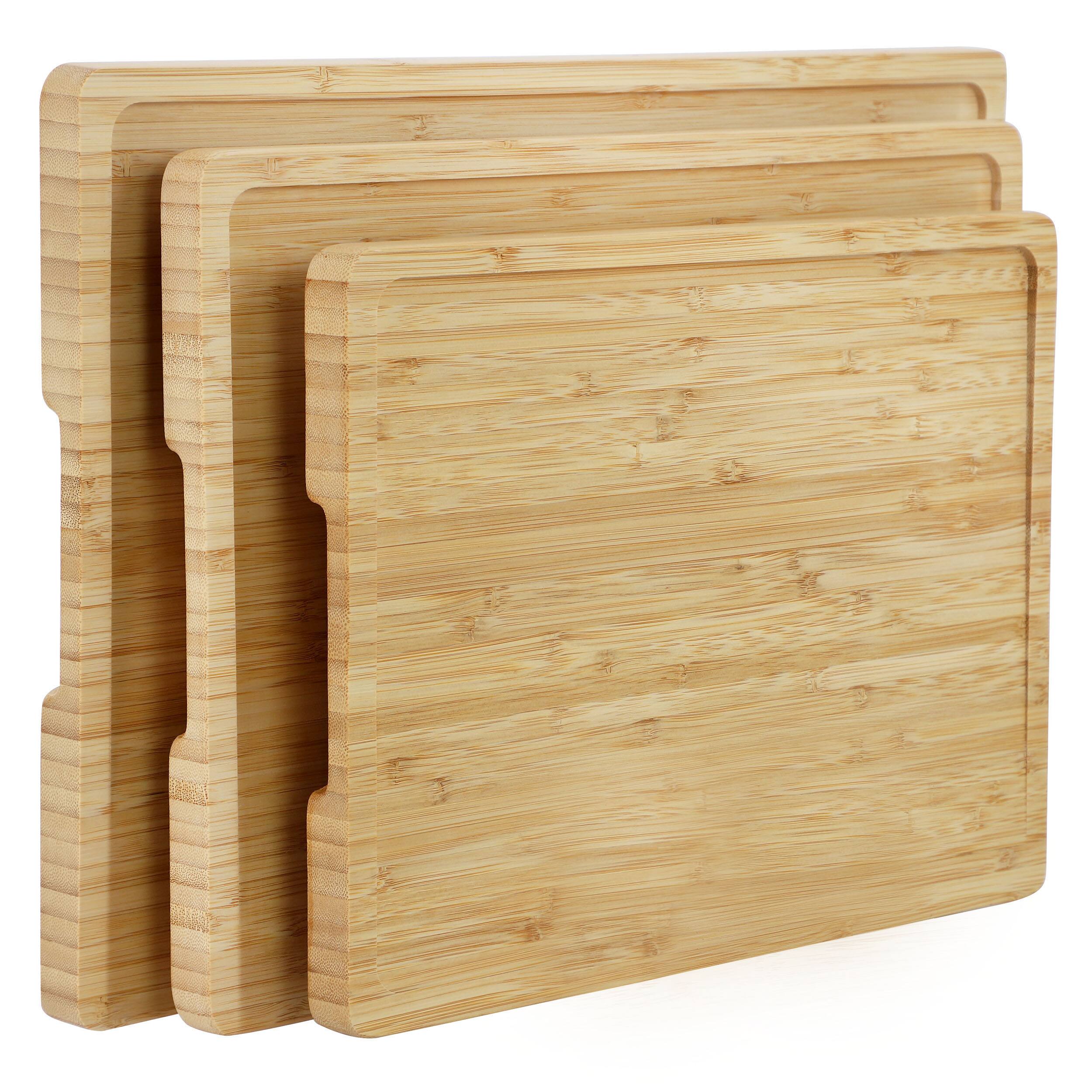 Alt View 1. MegaChef - MegaChef 3 Piece Natural Bamboo Cutting Board Set.
