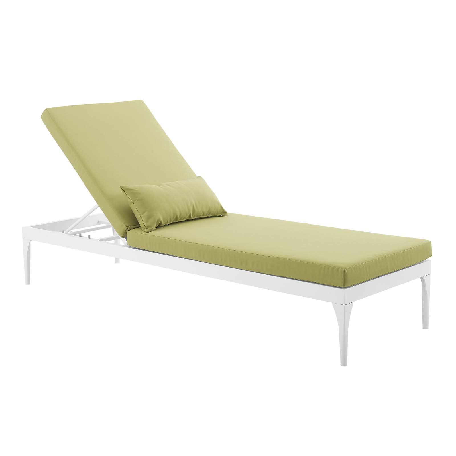 Left. Modway - Perspective Cushion Outdoor Patio Chaise Lounge Chair by Modway - White Peridot.