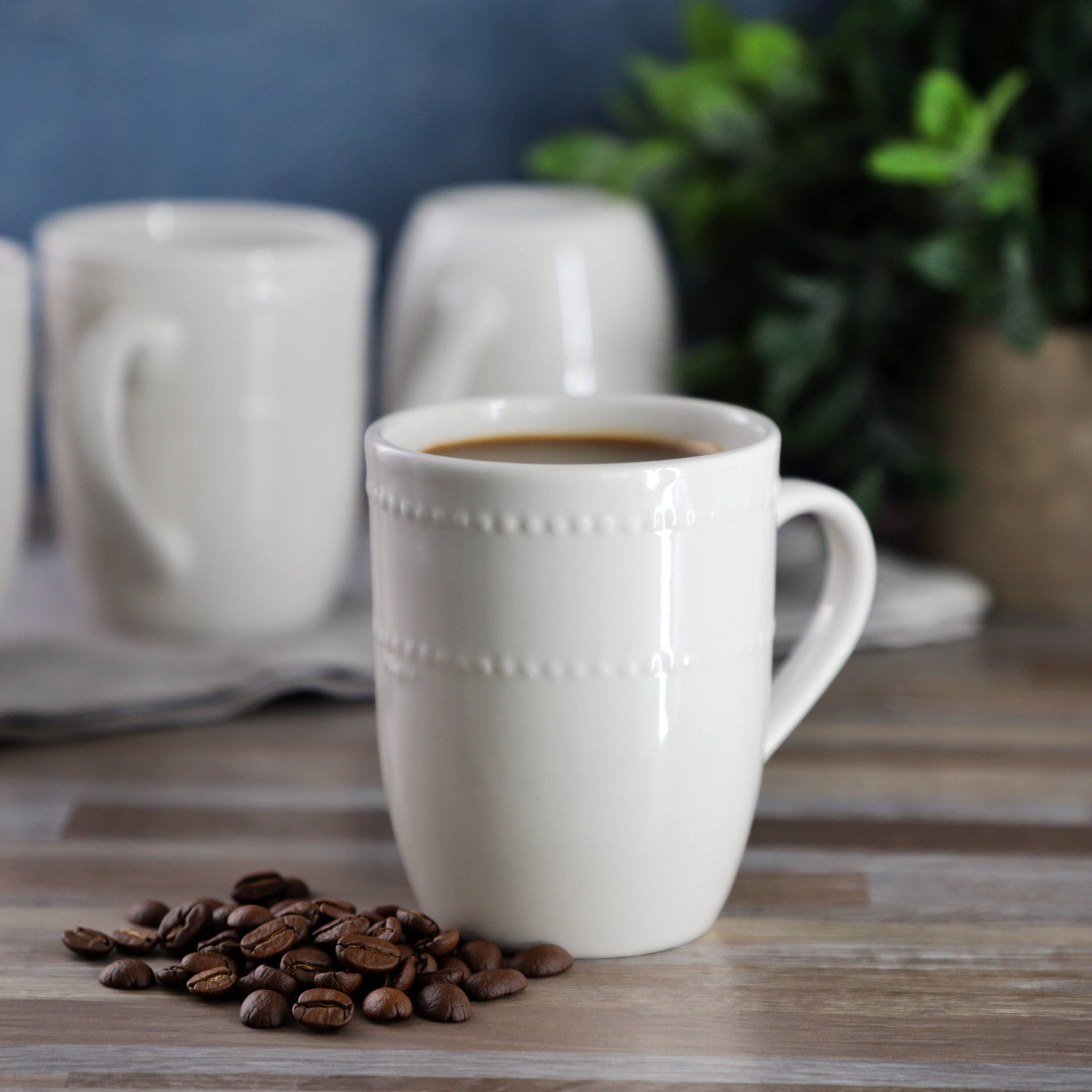 Alt View 2. Elama - Elama Olevia 6 Piece Stoneware 12 Ounce Mug Set in White, Service for 6 - White.