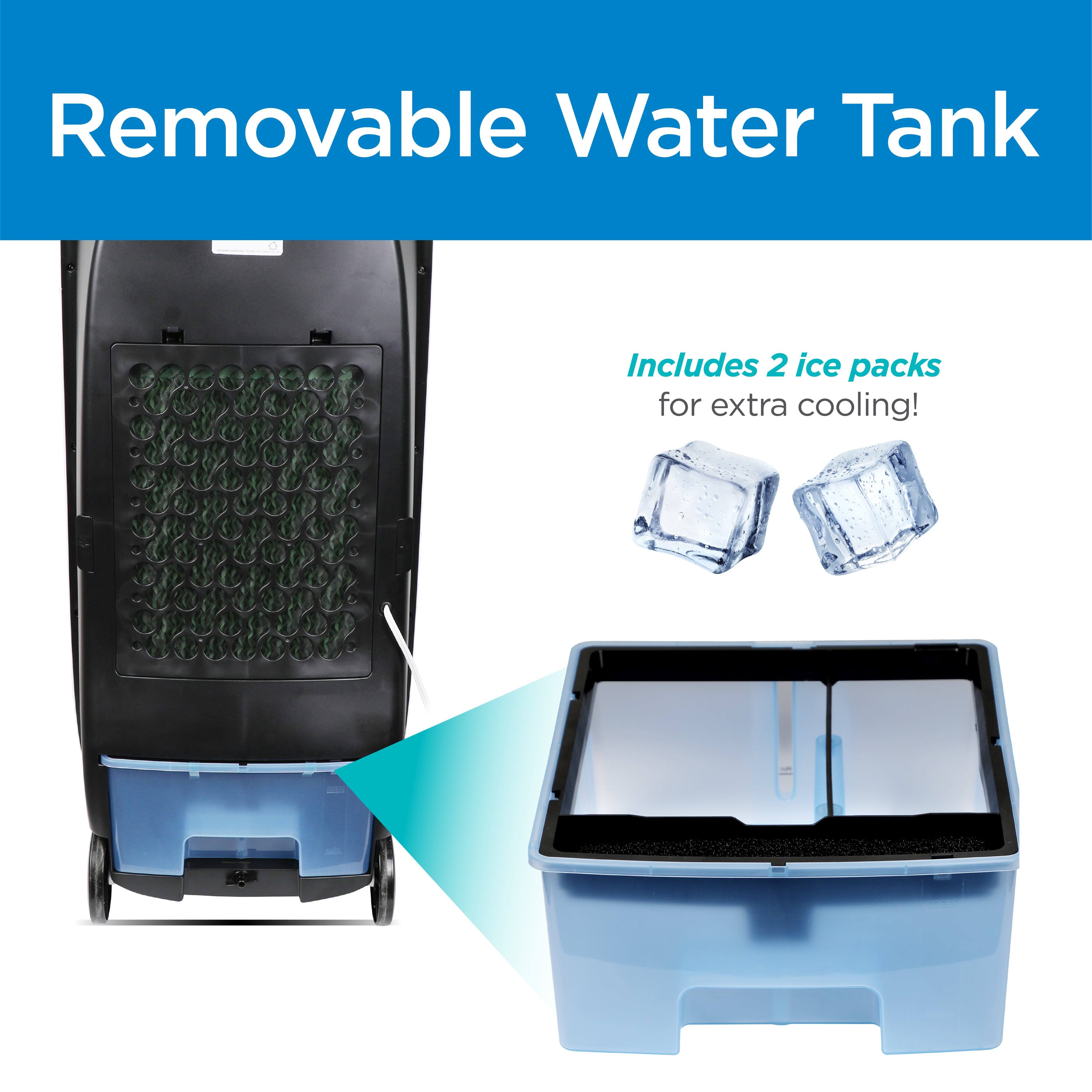 Removable Water Tank

Includes 2 ice packs for extra cooling!