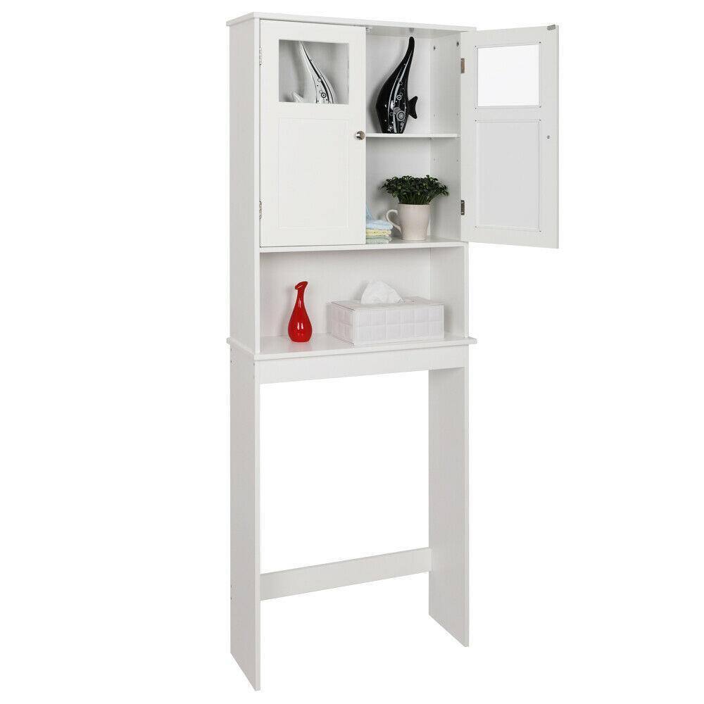 Alt View 1. Winado - Over The Toilet Bathroom Floor Storage Cabinet Free Standing w/Shelf Organizer - White.
