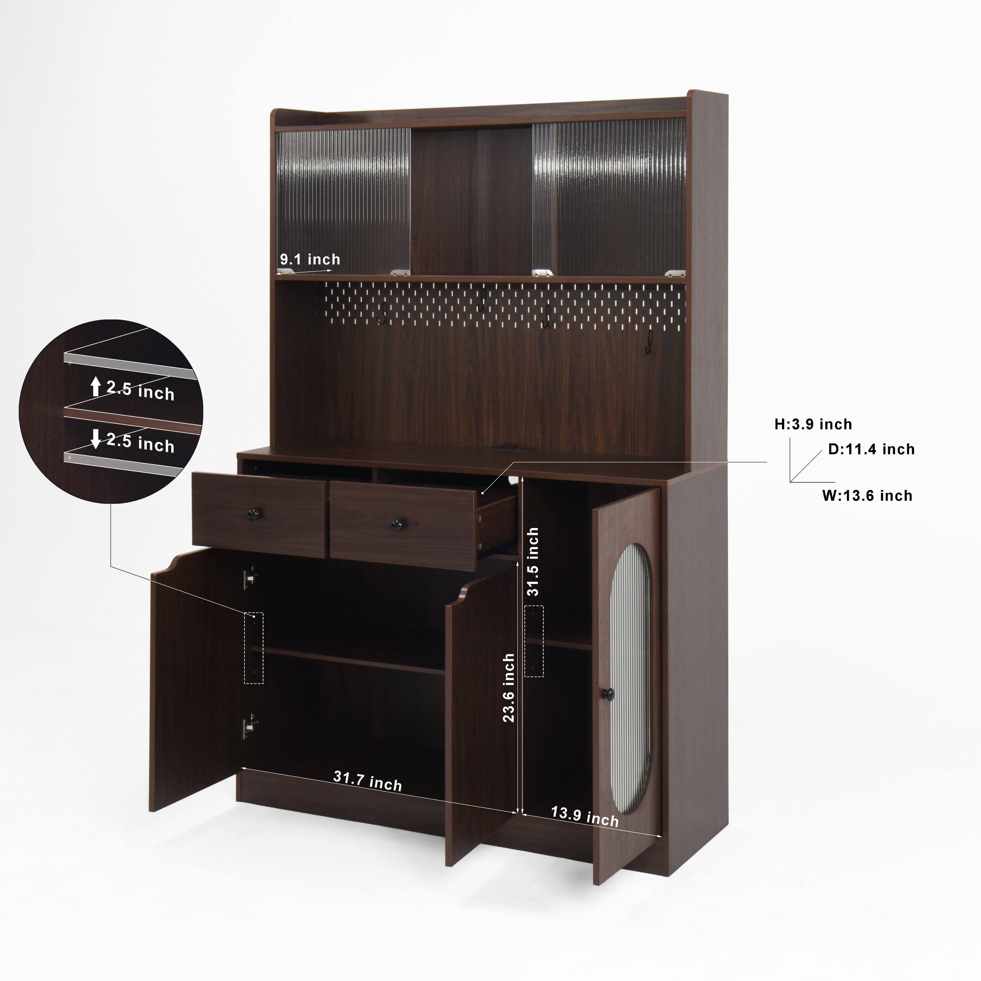 - 9.1 inch
- 2.5 inch
- 2.5 inch
- H: 3.9 inch
- D: 11.4 inch
- W: 13.6 inch
- 31.5 inch
- 23.6 inch
- 31.7 inch
- 13.9 inch