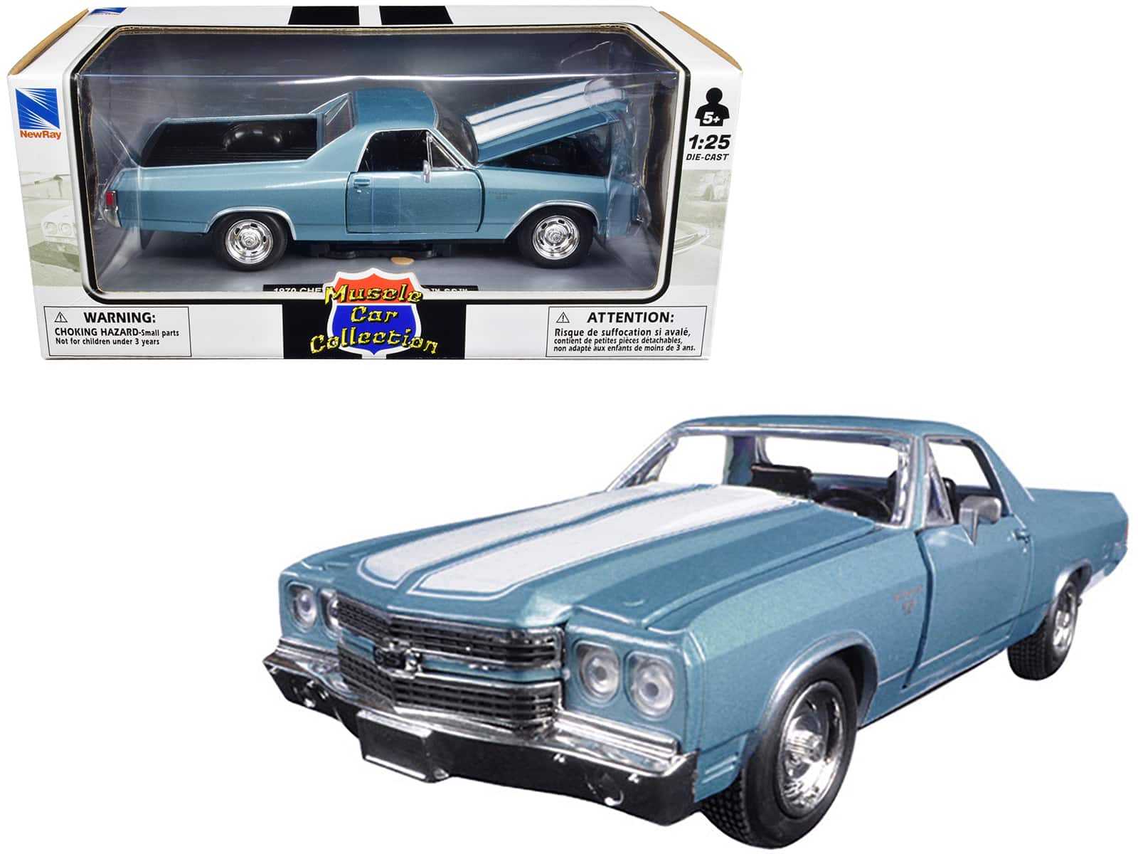 1970 Chevrolet El Camino SS Blue 1/25 Diecast Model Car by New Ray price history on PriceWatchPro